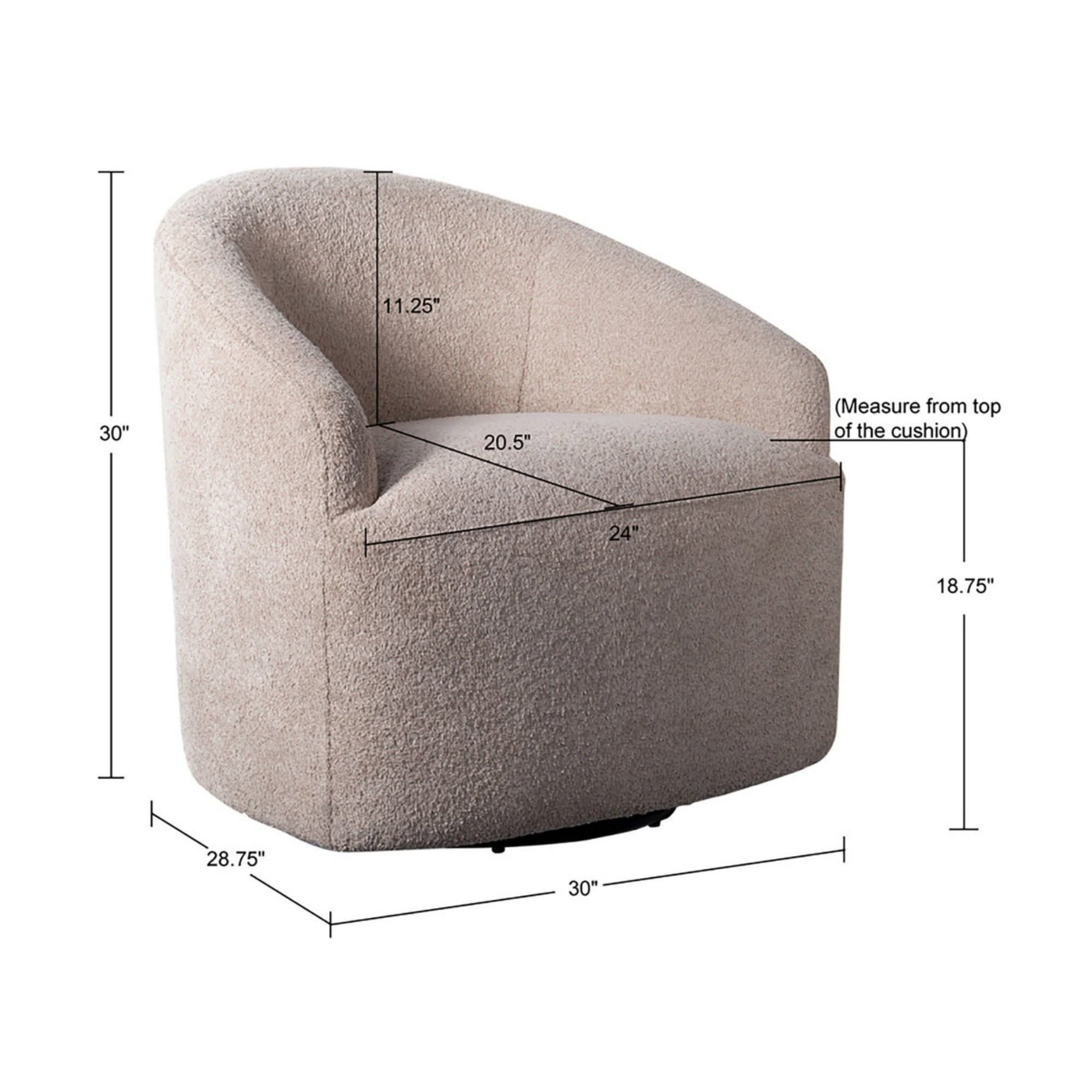 Upholstered 360 Degree Swivel Chair - Image 3