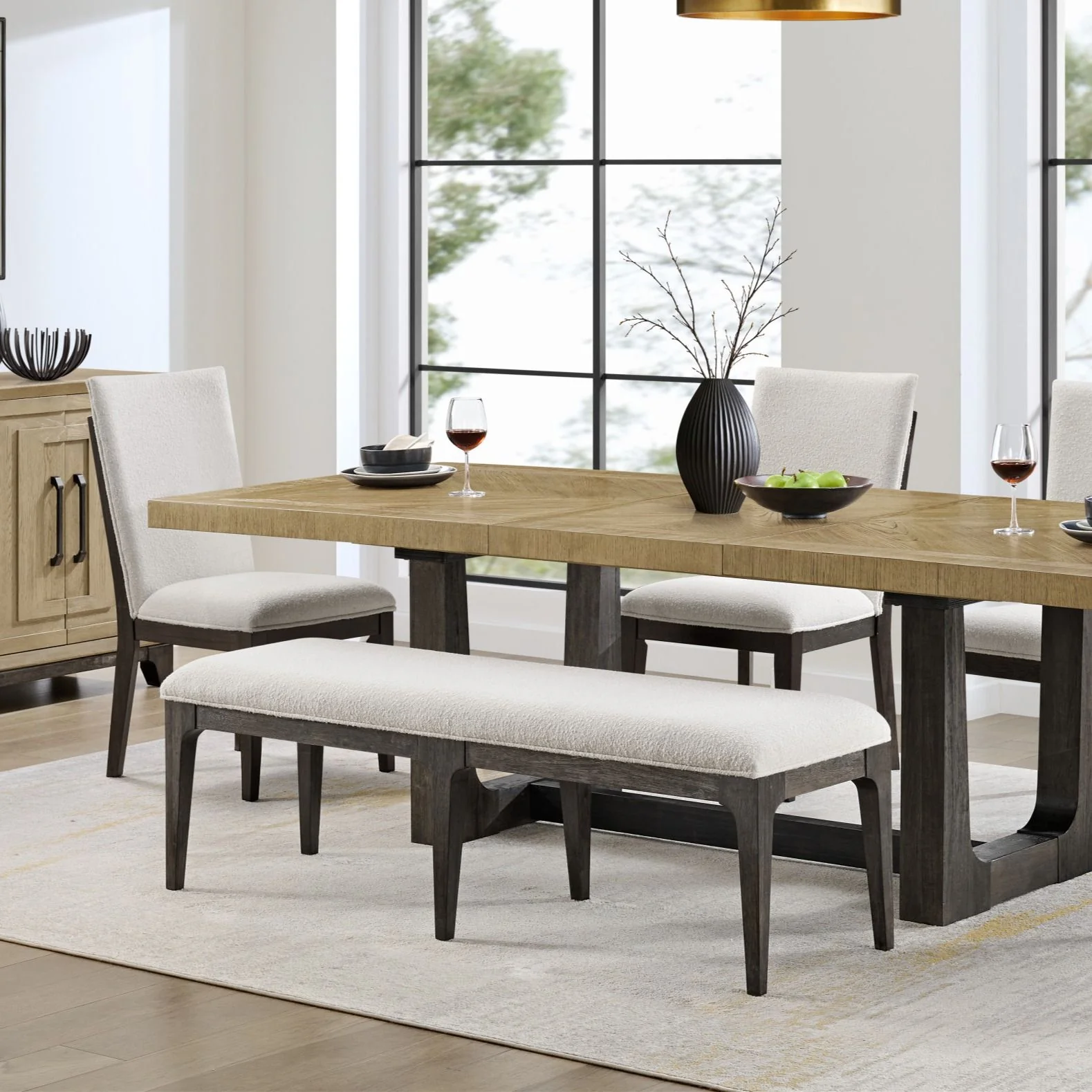 Upholstered Bench - Brown - Image 2
