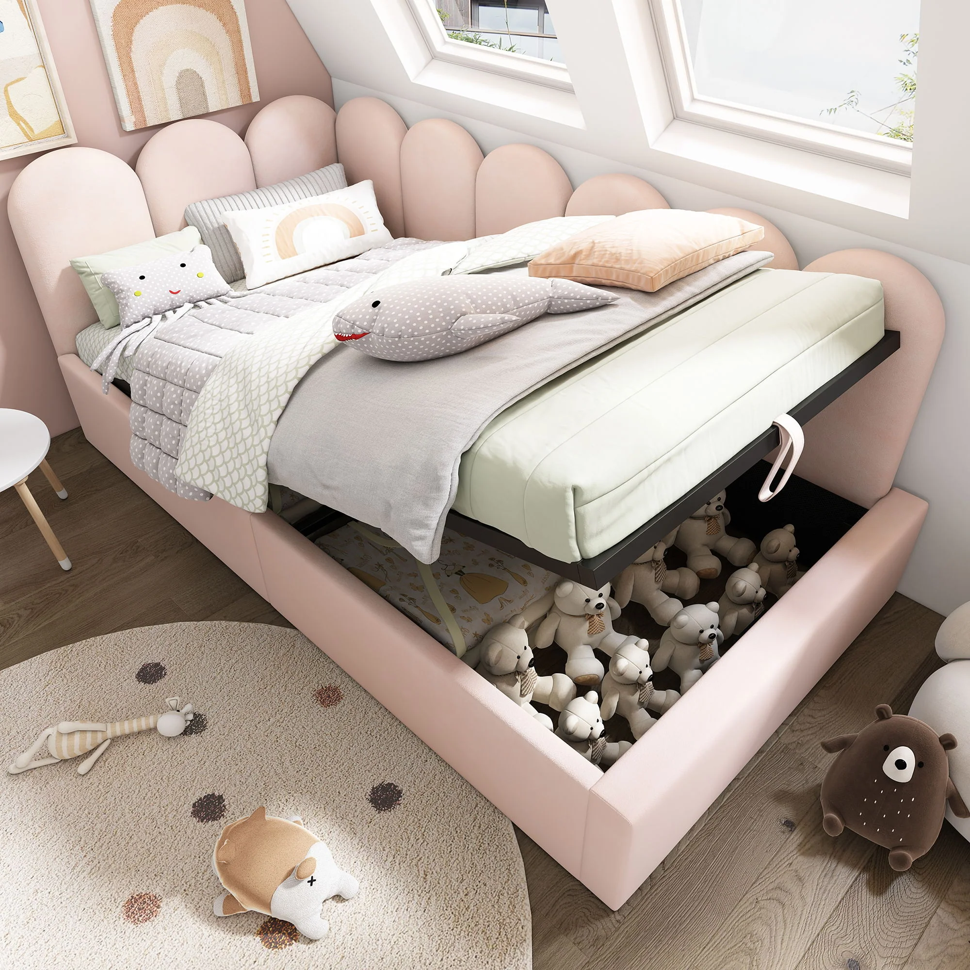 Upholstered Daybed With Metal Slatted Base - Image 10