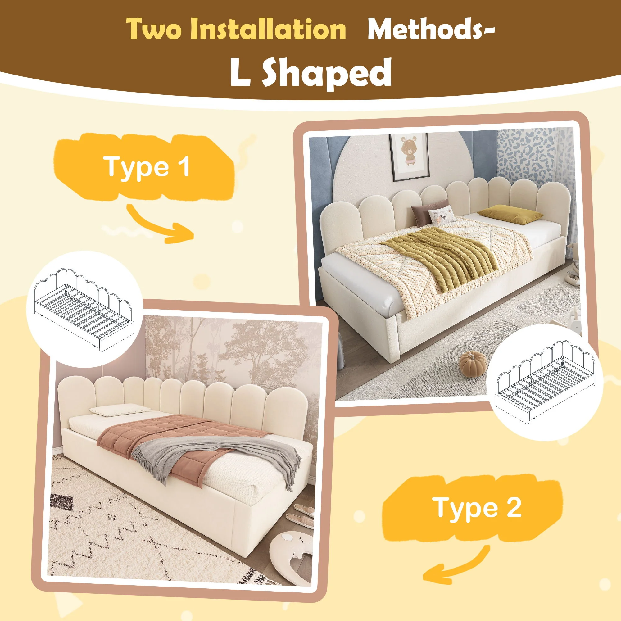 Upholstered Daybed With Metal Slatted Base - Image 11