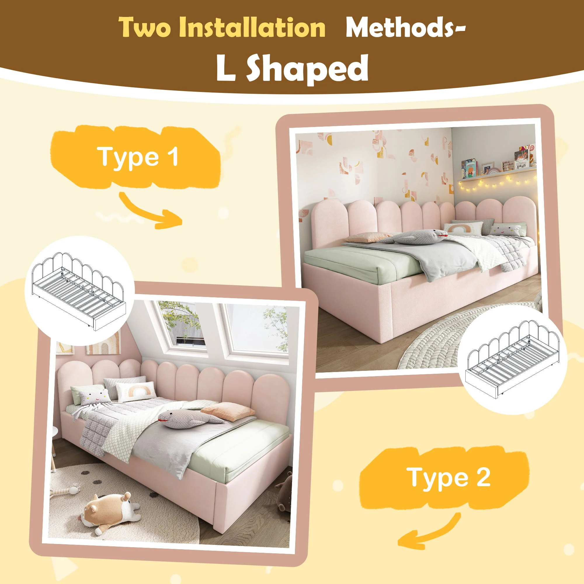 Upholstered Daybed With Metal Slatted Base - Image 13