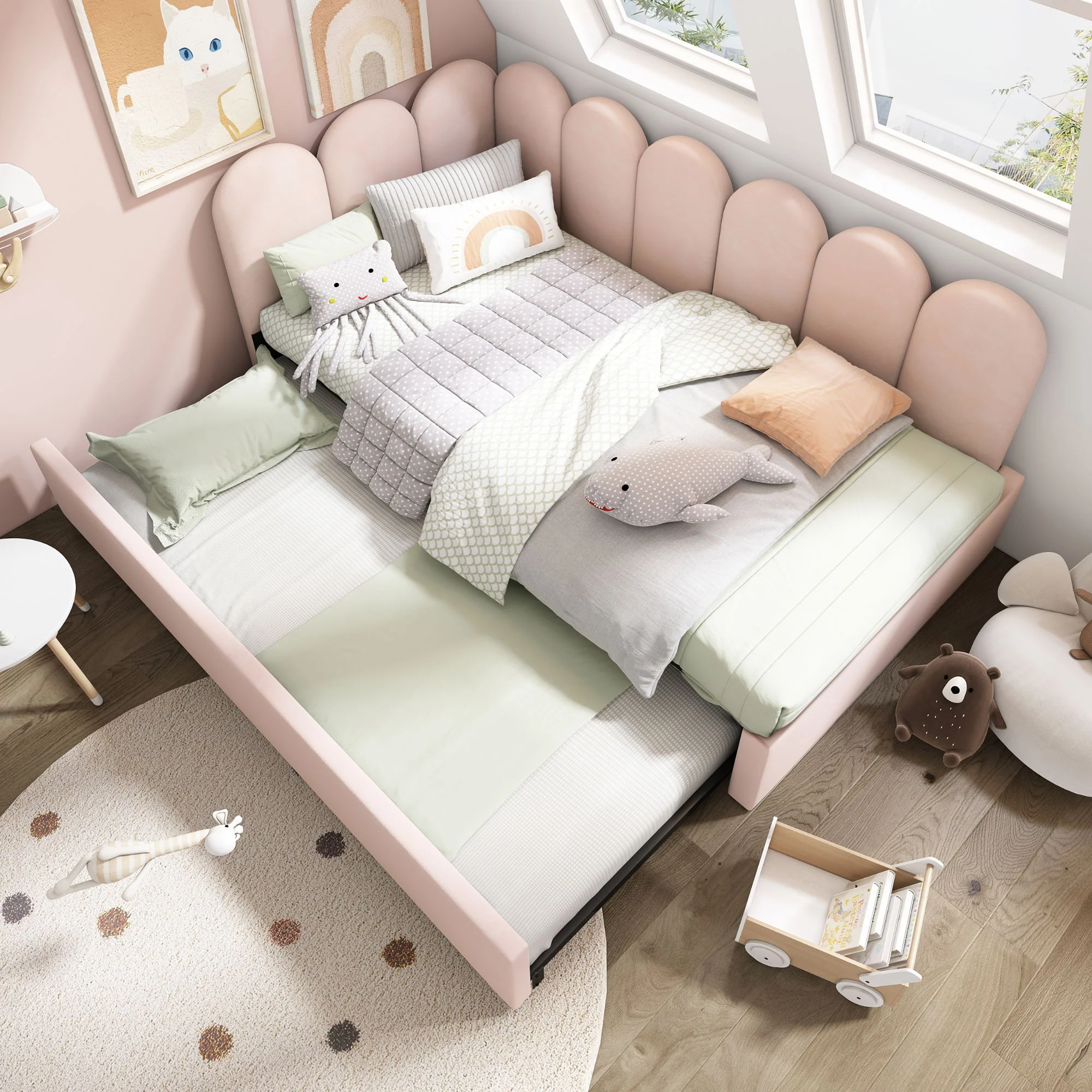 Upholstered Daybed With Metal Slatted Base - Image 16