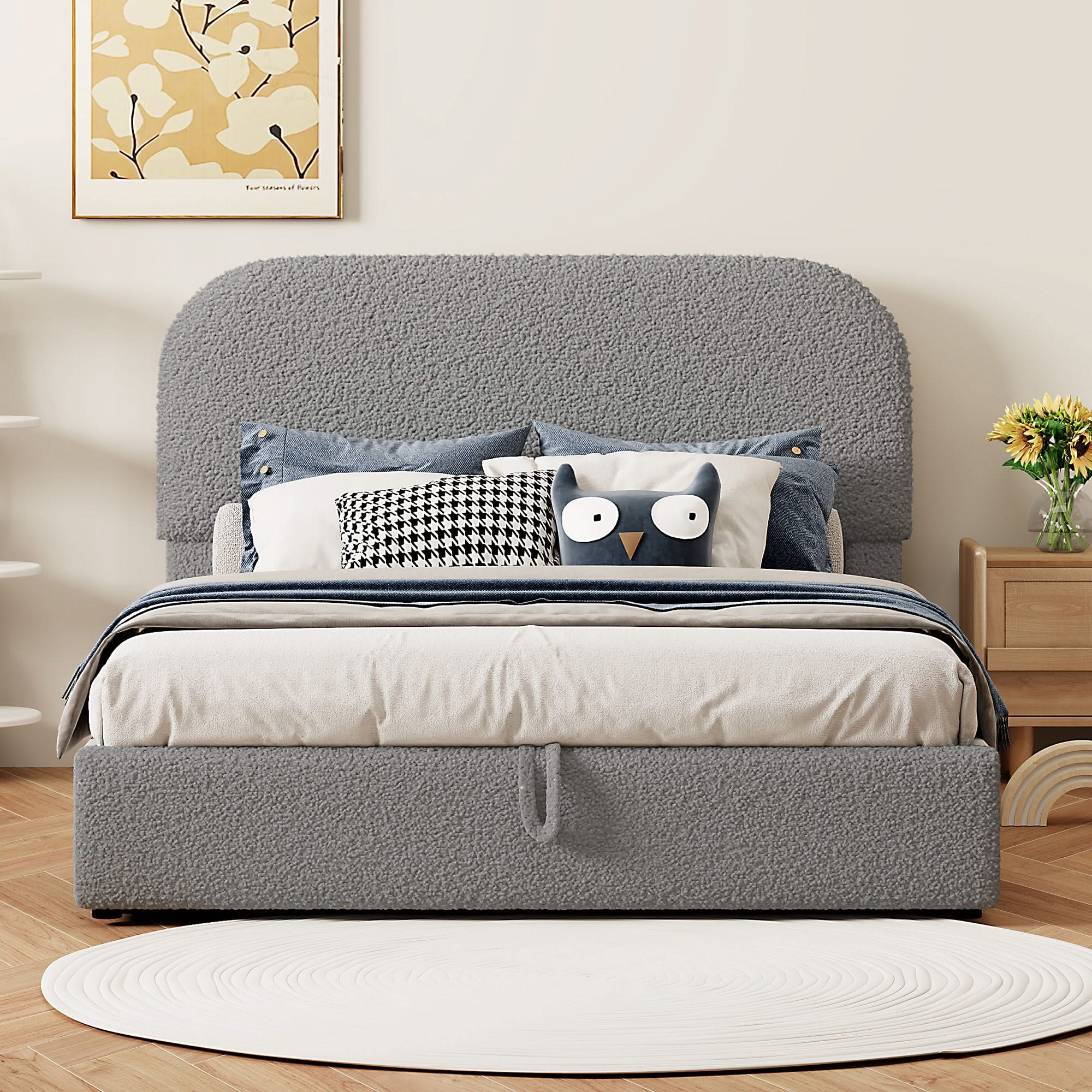 Upholstered Platform Bed With Hydraulic Storage System - Image 16
