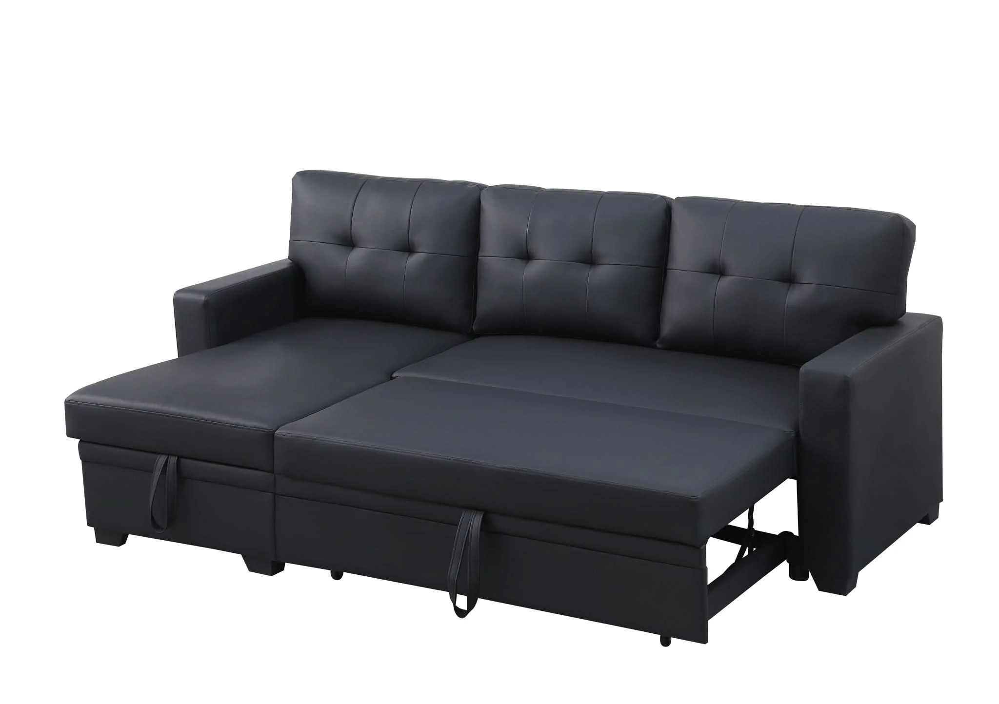 Upholstered Pull Out Sectional Sofa With Chaise - Image 19