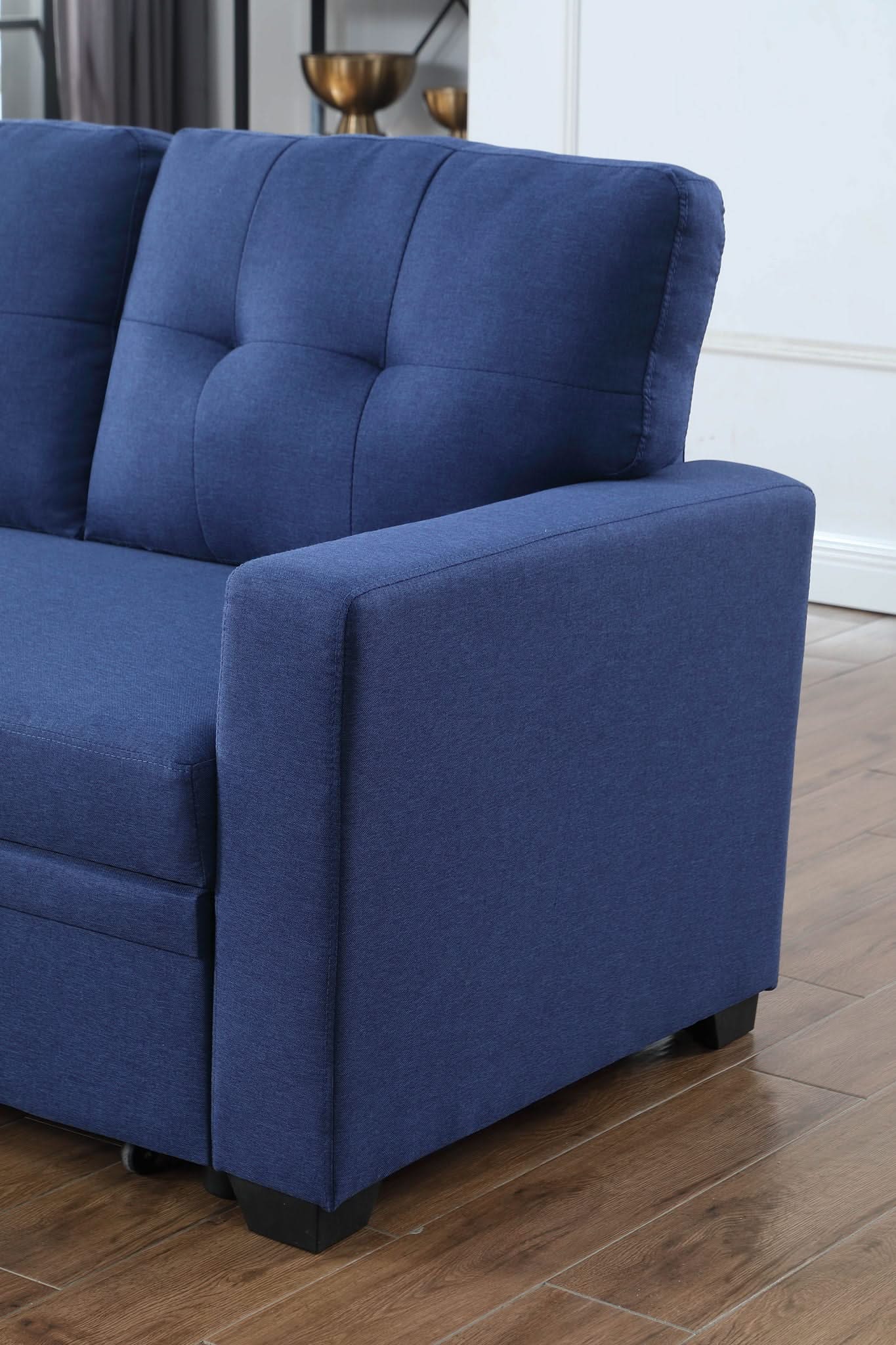 Upholstered Pull Out Sectional Sofa With Chaise - Image 24