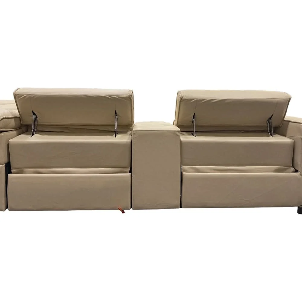 Uptown Taupe Leather 5PC Power Reclining Sectional with Deep Comfort Seating - Image 10