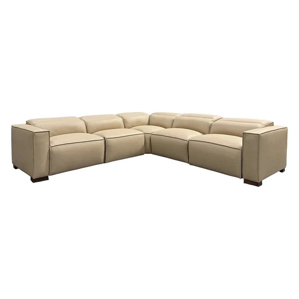 Uptown Taupe Leather 5PC Power Reclining Sectional with Deep Comfort Seating - Image 4