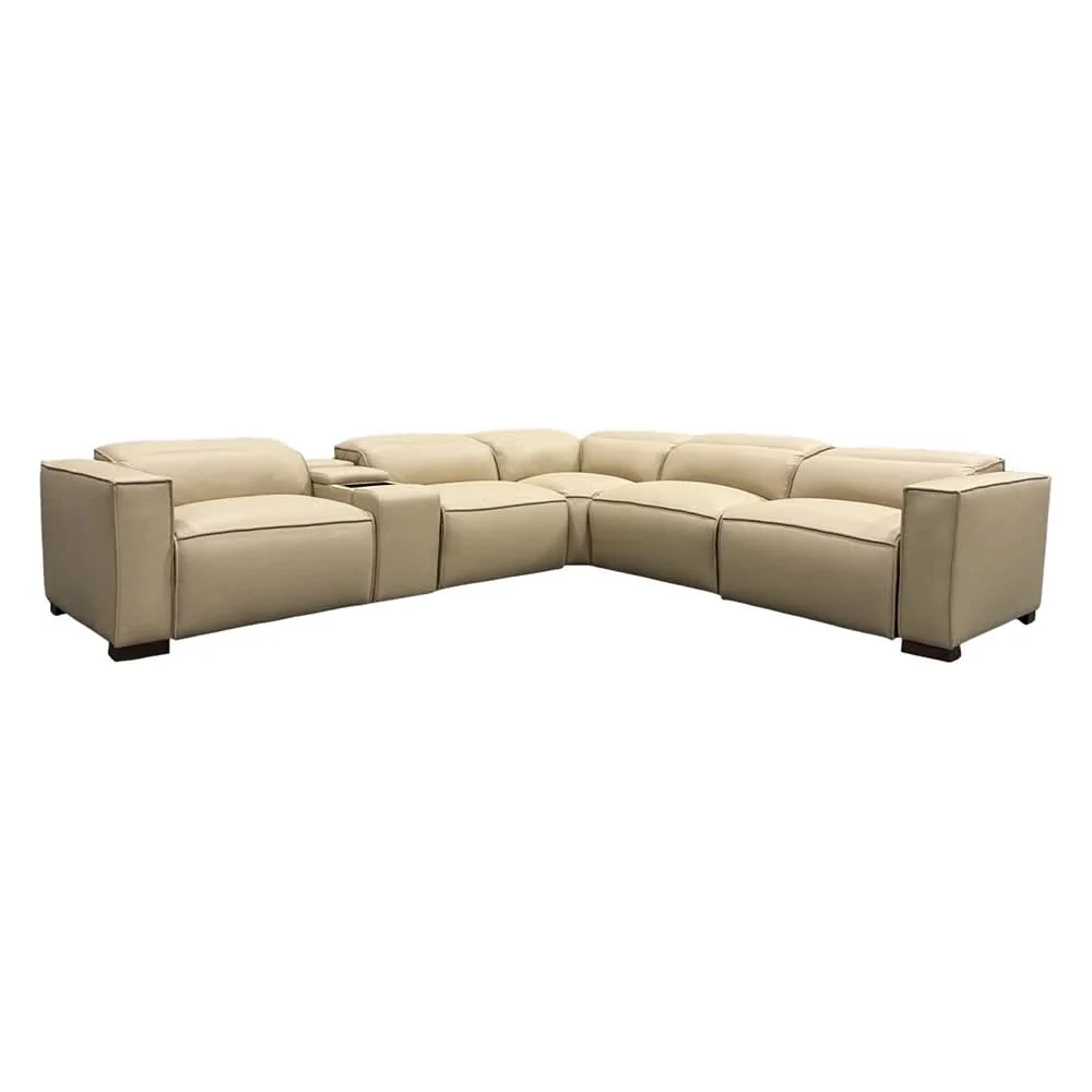 Uptown Taupe Leather 5PC Power Reclining Sectional with Deep Comfort Seating - Image 6
