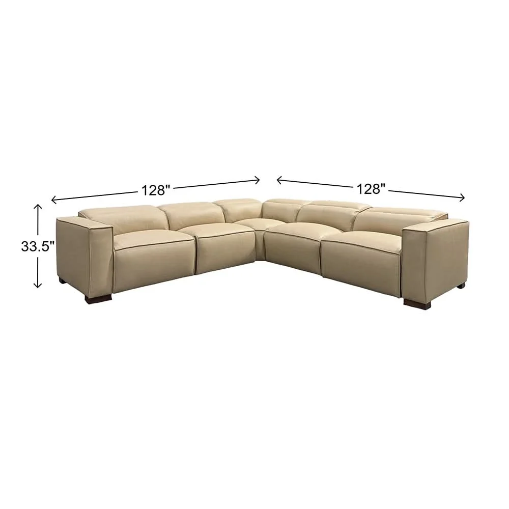 Uptown Taupe Leather 5PC Power Reclining Sectional with Deep Comfort Seating - Image 7