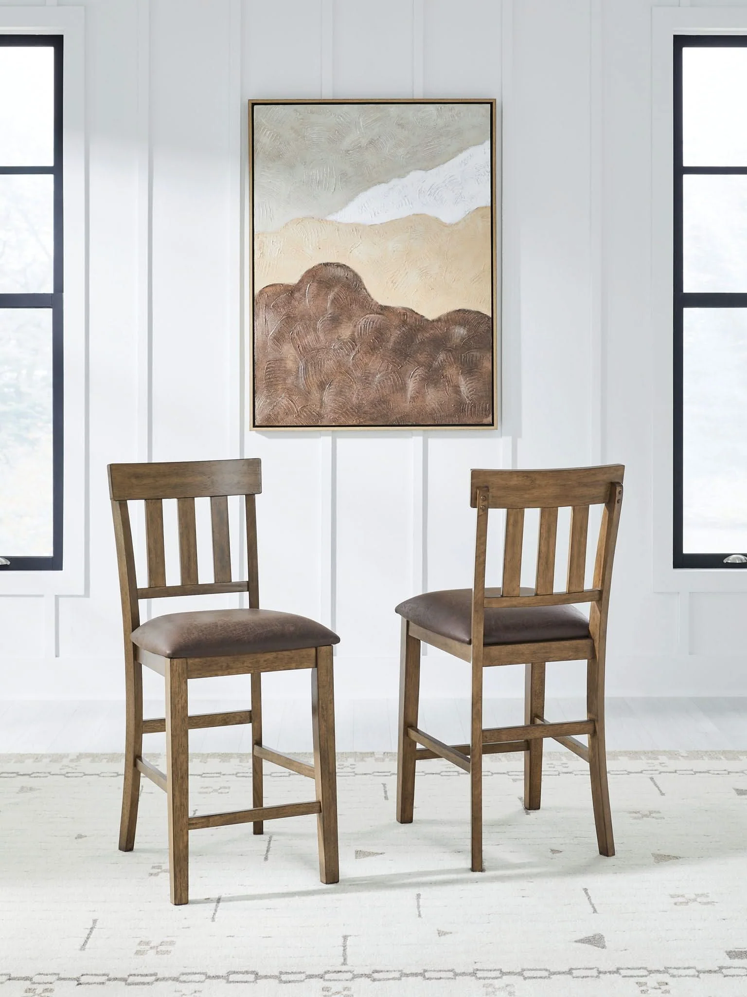 Urbinforte - Upholstered Barstool (Set of 2) - Light Brown - Image 2