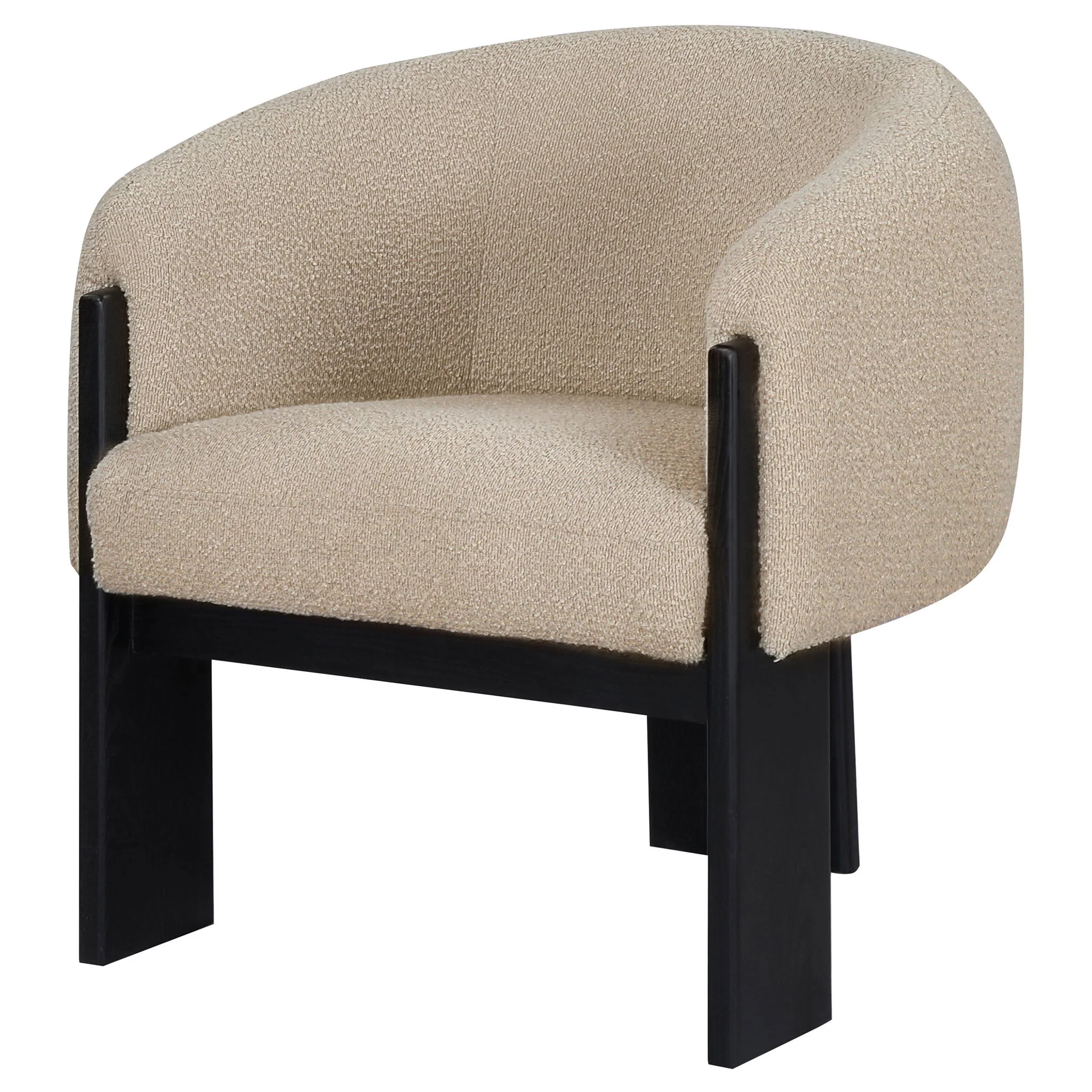 Valdez Boucle Upholstered Barrel Back Accent Chair Beige - Image 3