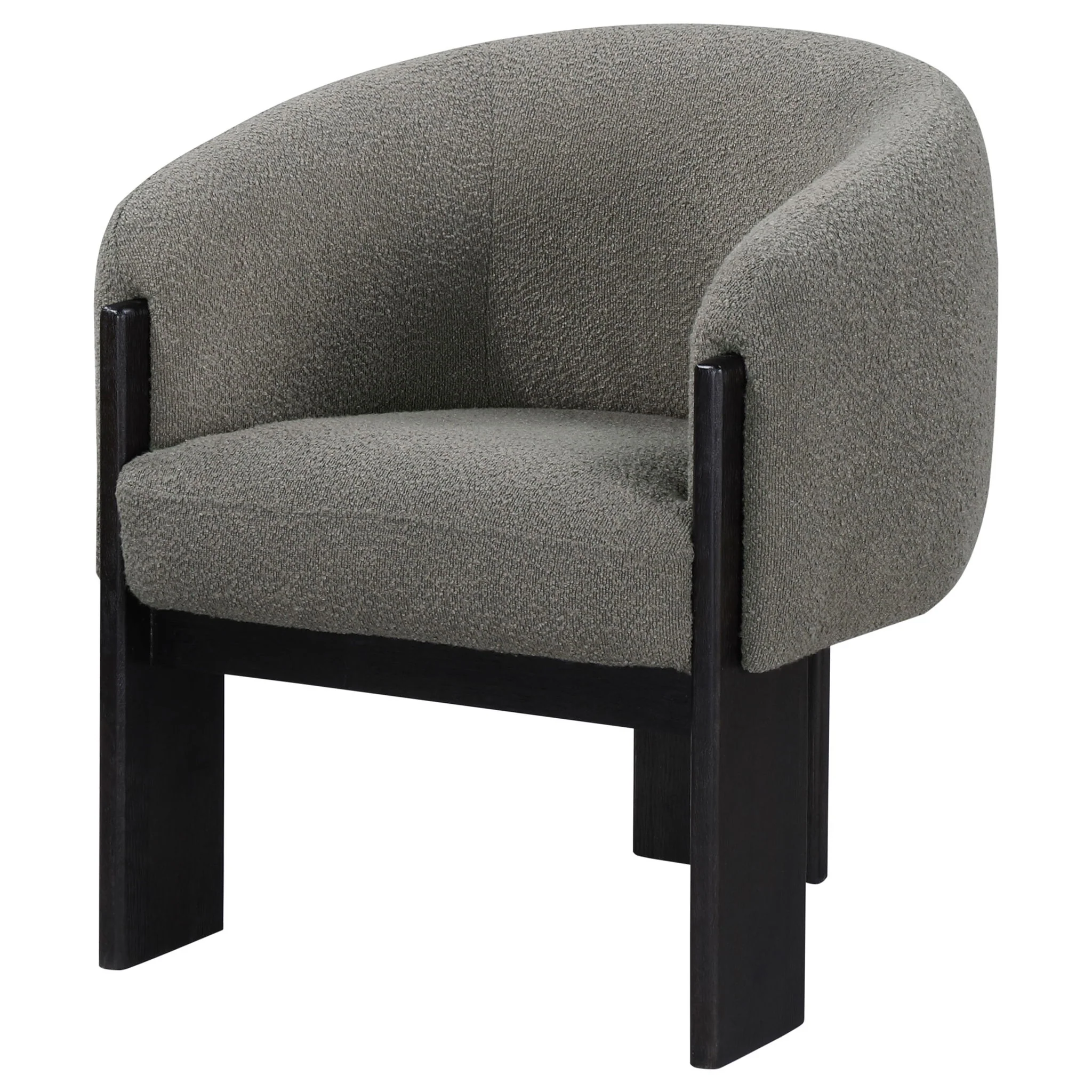 Valdez Boucle Upholstered Barrel Back Accent Chair Brown - Image 3