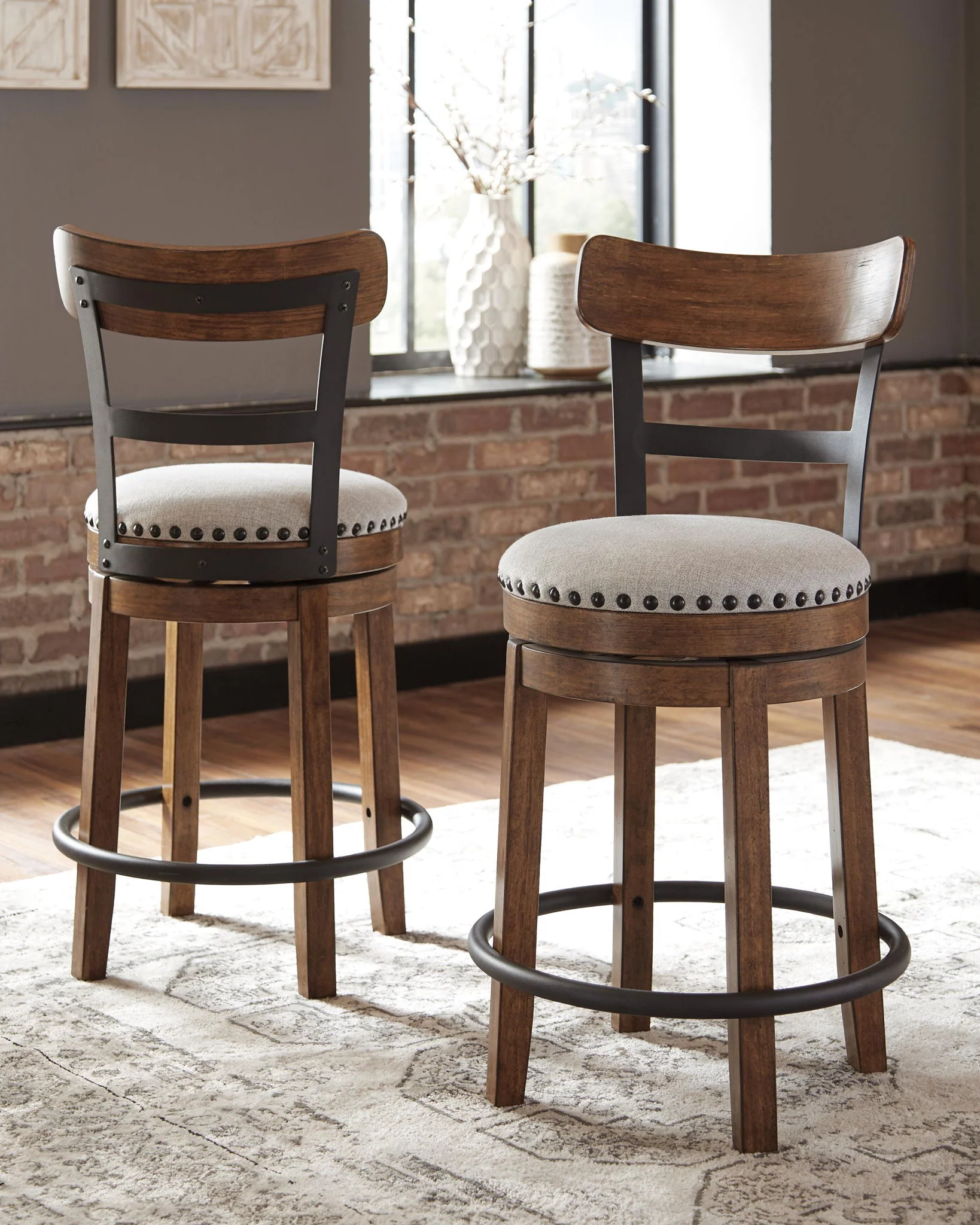 Valebeck - Full Back Swivel Stool - Image 5
