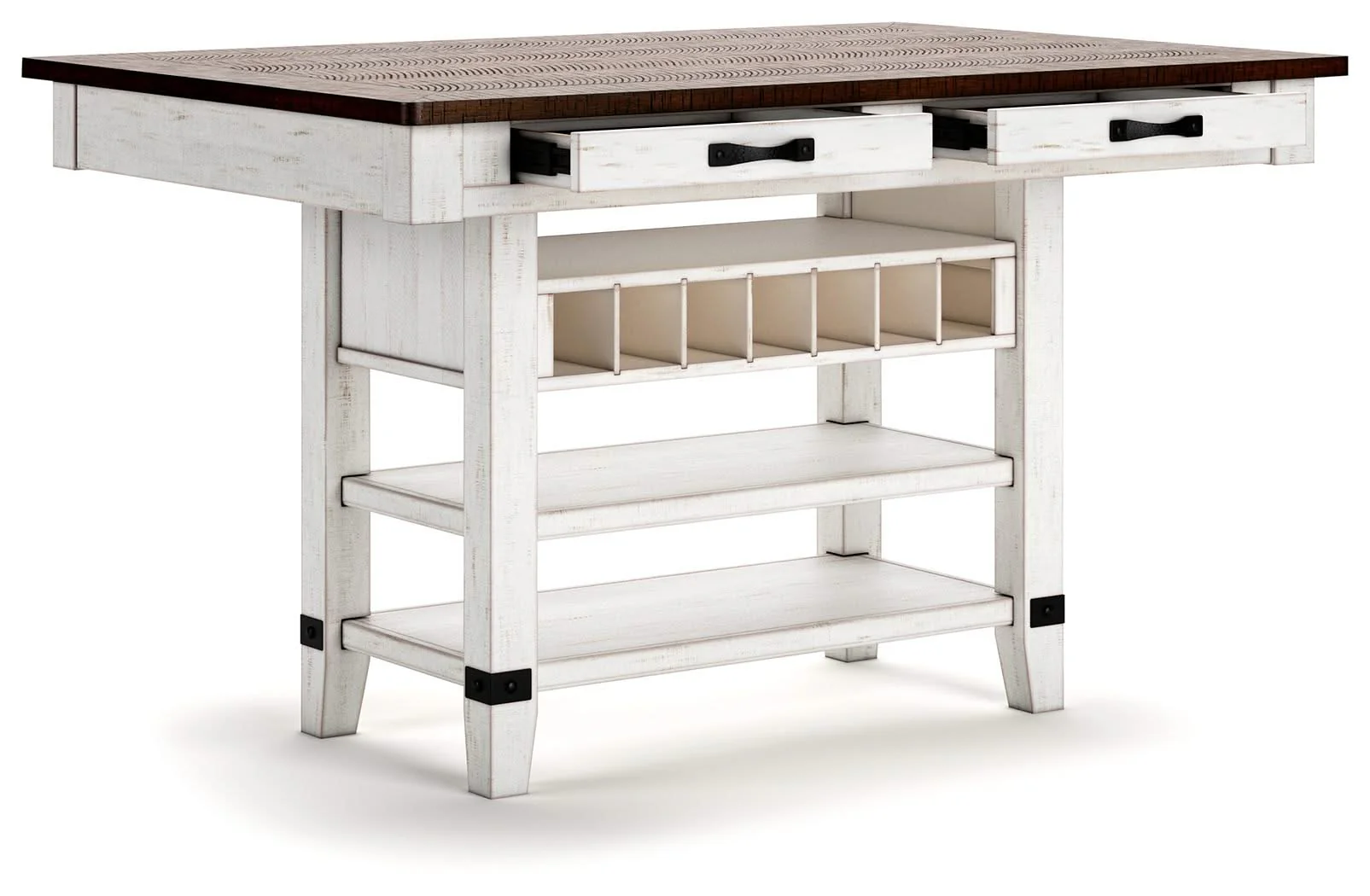 Valebeck - Rect Dining Room Counter Table With Wine Rack - Image 3