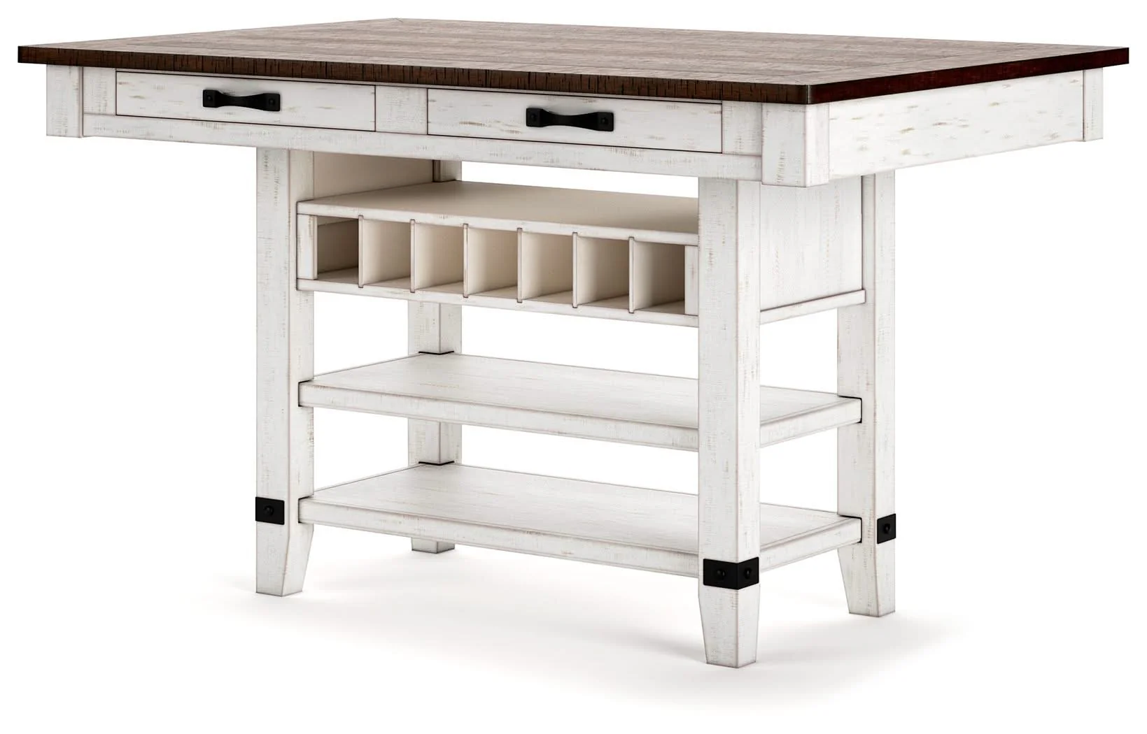 Valebeck - Rect Dining Room Counter Table With Wine Rack - Image 4