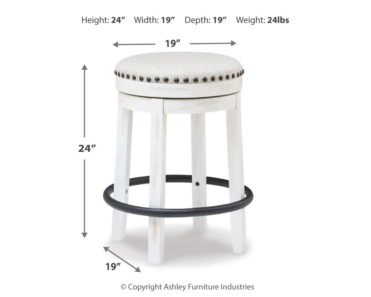 Valebeck - Upholstered Swivel Stool - Image 3