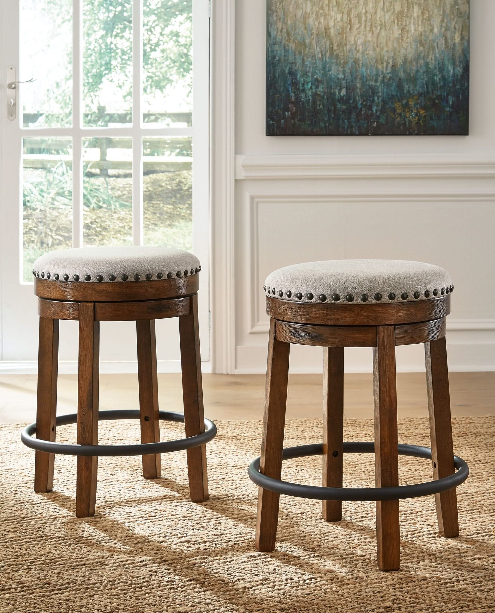 Valebeck - Upholstered Swivel Stool - Image 4