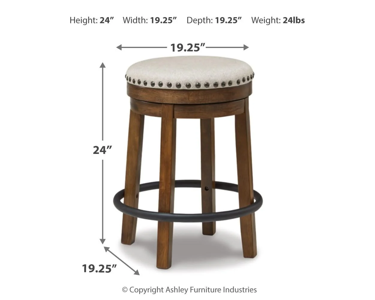 Valebeck - Upholstered Swivel Stool - Image 6
