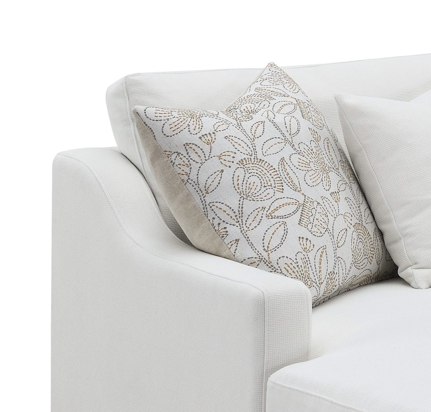 Valiant - Chenille Sectional Sofa With 4 Pillows - Ivory - Image 3