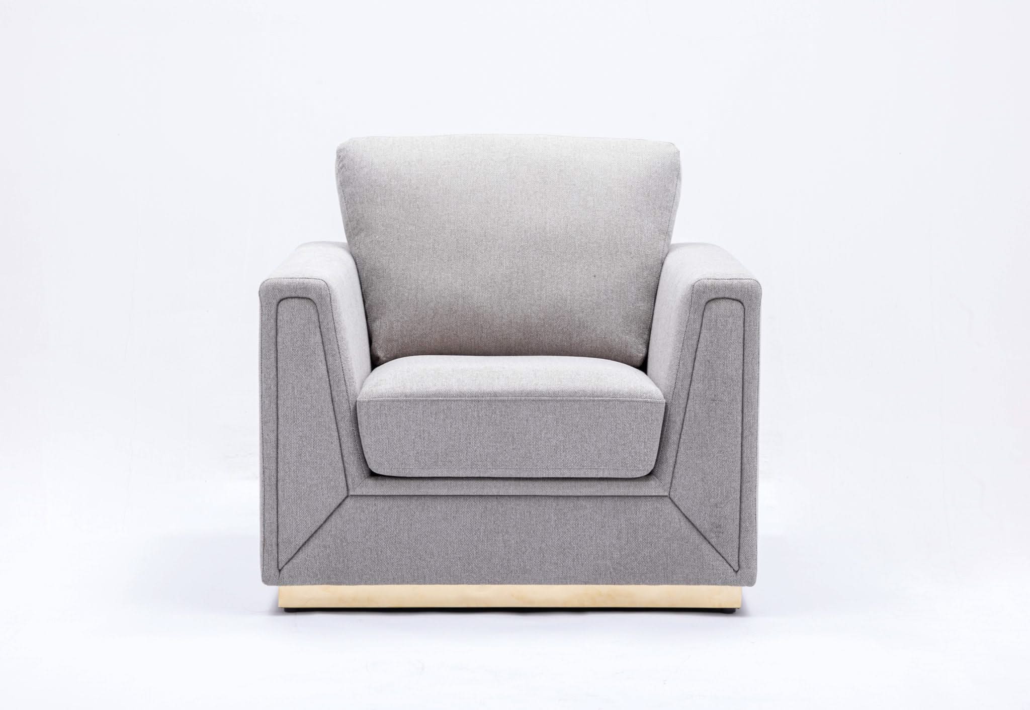 Valin - Linen Chair For Living Room - Gray - Image 3