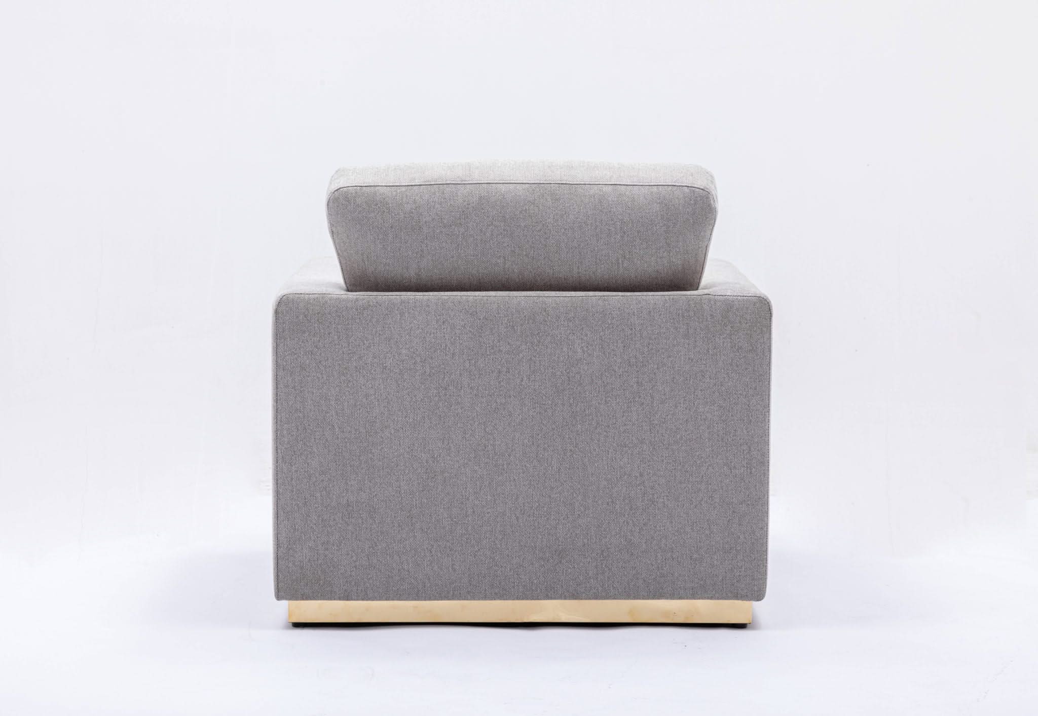 Valin - Linen Chair For Living Room - Gray - Image 4