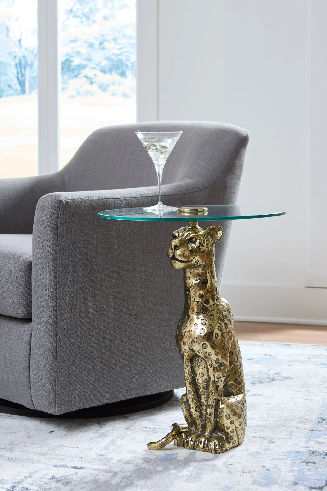 Vallain - Accent Table - Antique Gold Finish - Image 4