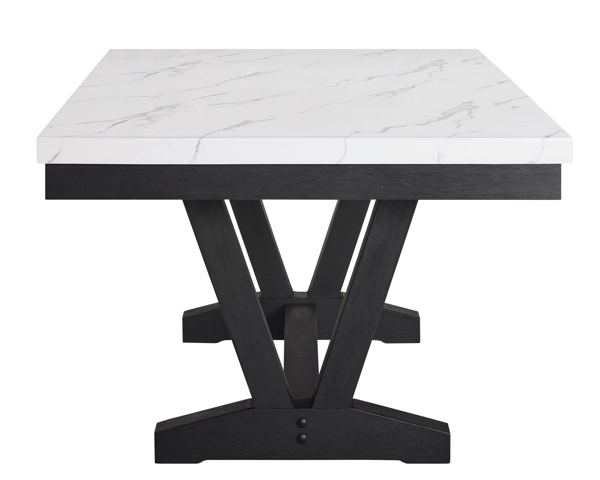 Vance - 6 Piece Dining Room Set With 4 Wing Dining Chairs & Bench - White / Gray - Image 3