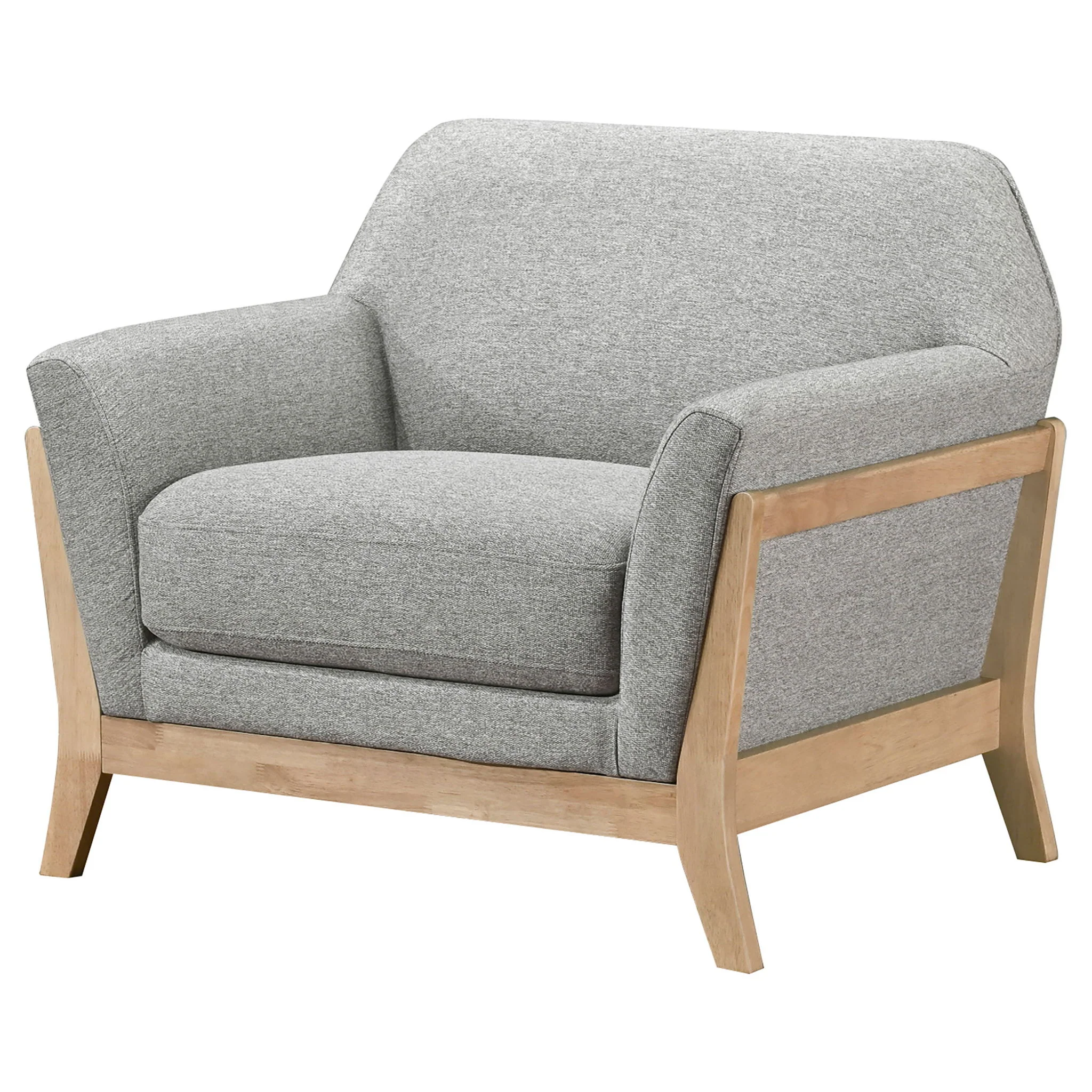 Vaughn Fabric Upholstered Flared Arm Accent Chair Grey - Image 4