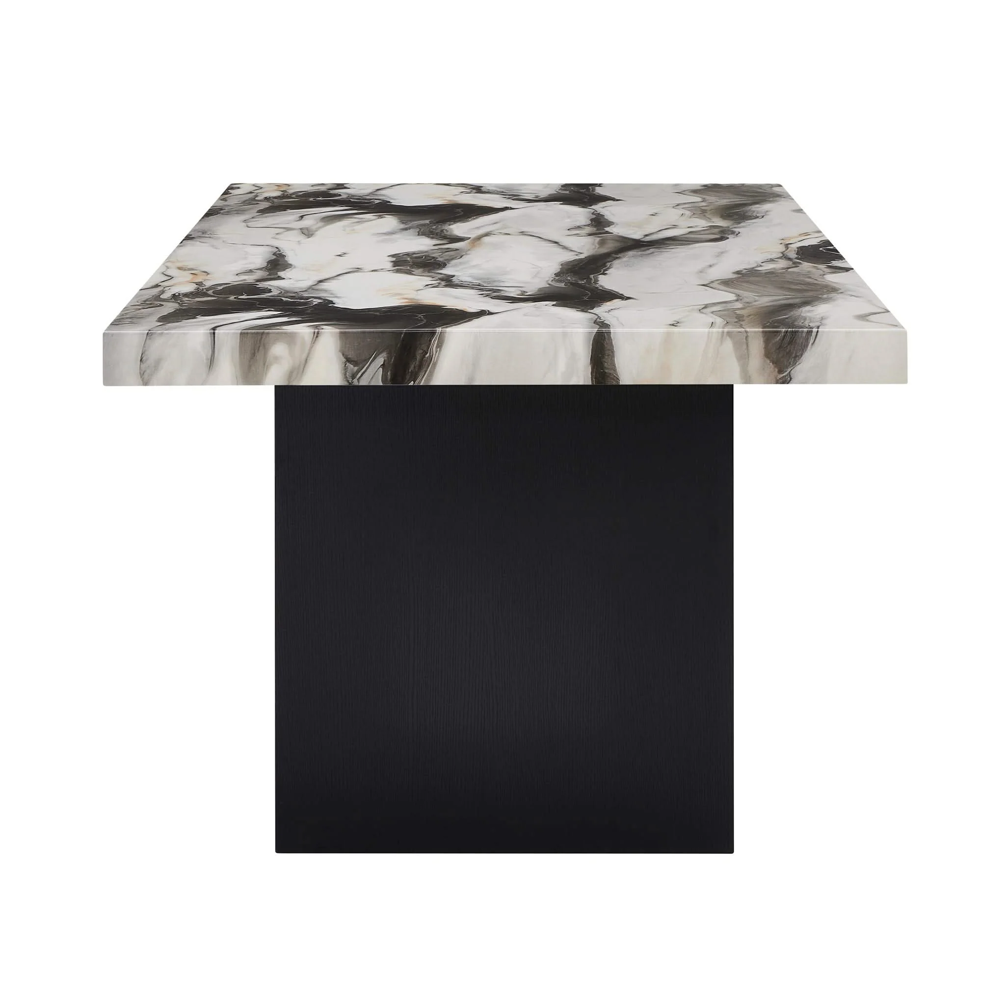 Vega - Faux Marble Dining Table - White / Black - Image 2