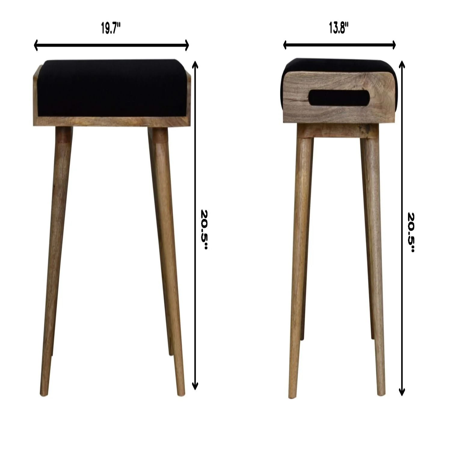 Tray Style Footstool - Black - Image 2
