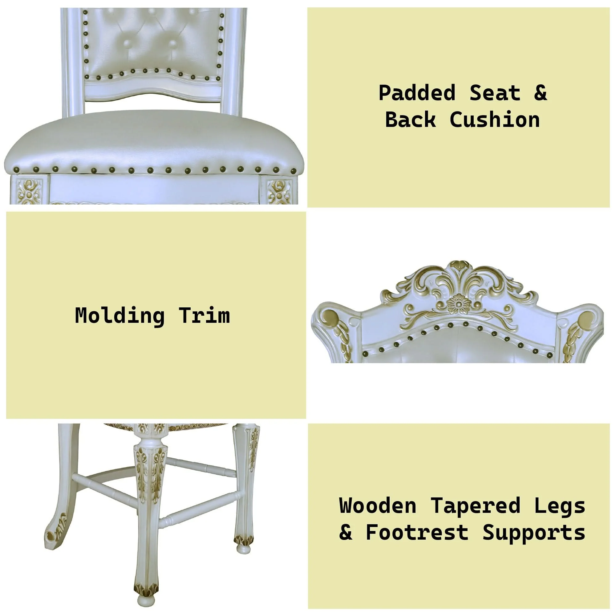Vendome - Antique Counter Height Chair (Set of 2) - White - Image 3