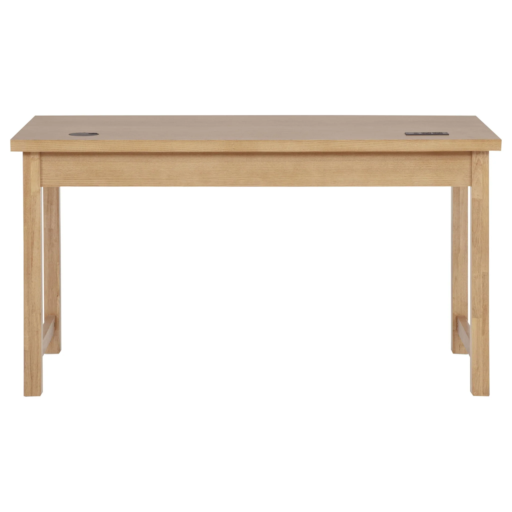 Vermes 55-inch 3-drawer Writing Desk with Power Outlet Light Ash - Image 4