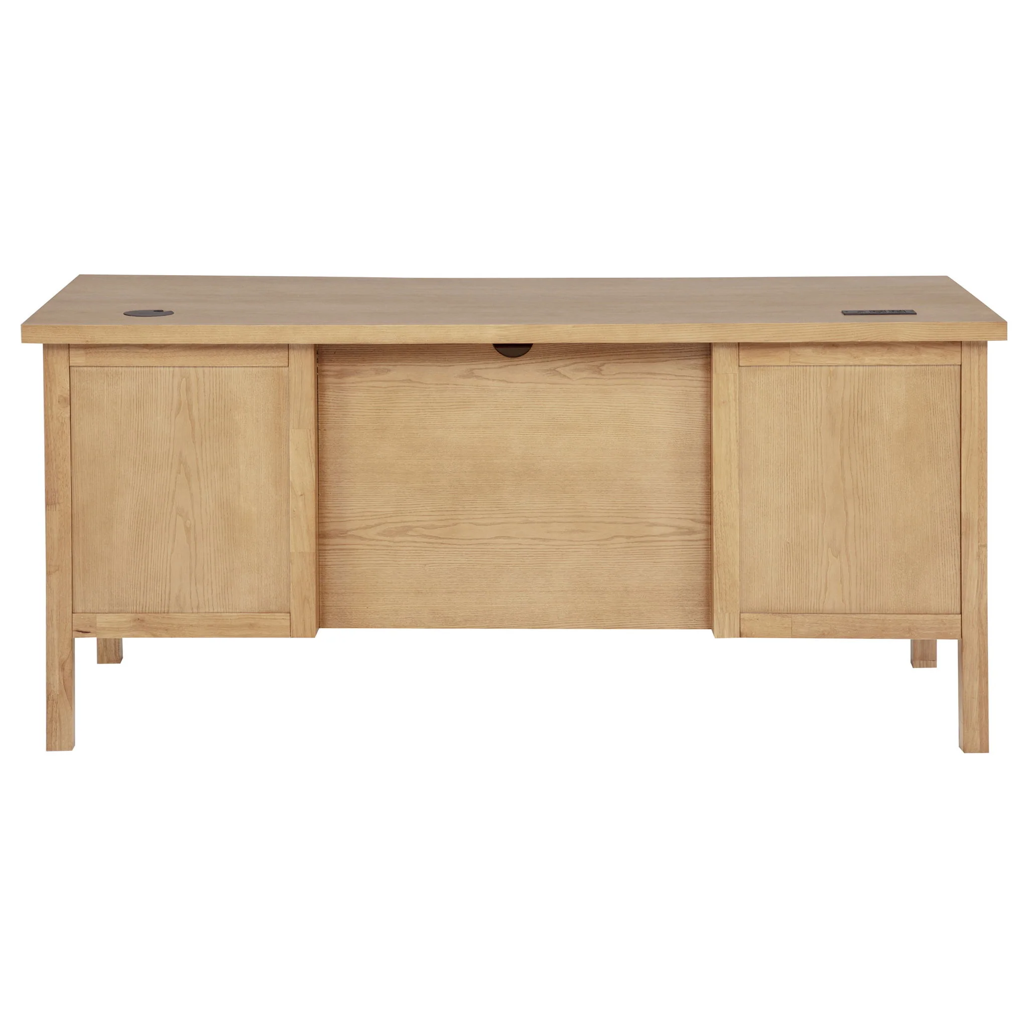 Vermes 66-inch 7-drawer Computer Desk with Power Outlet Light Ash - Image 2