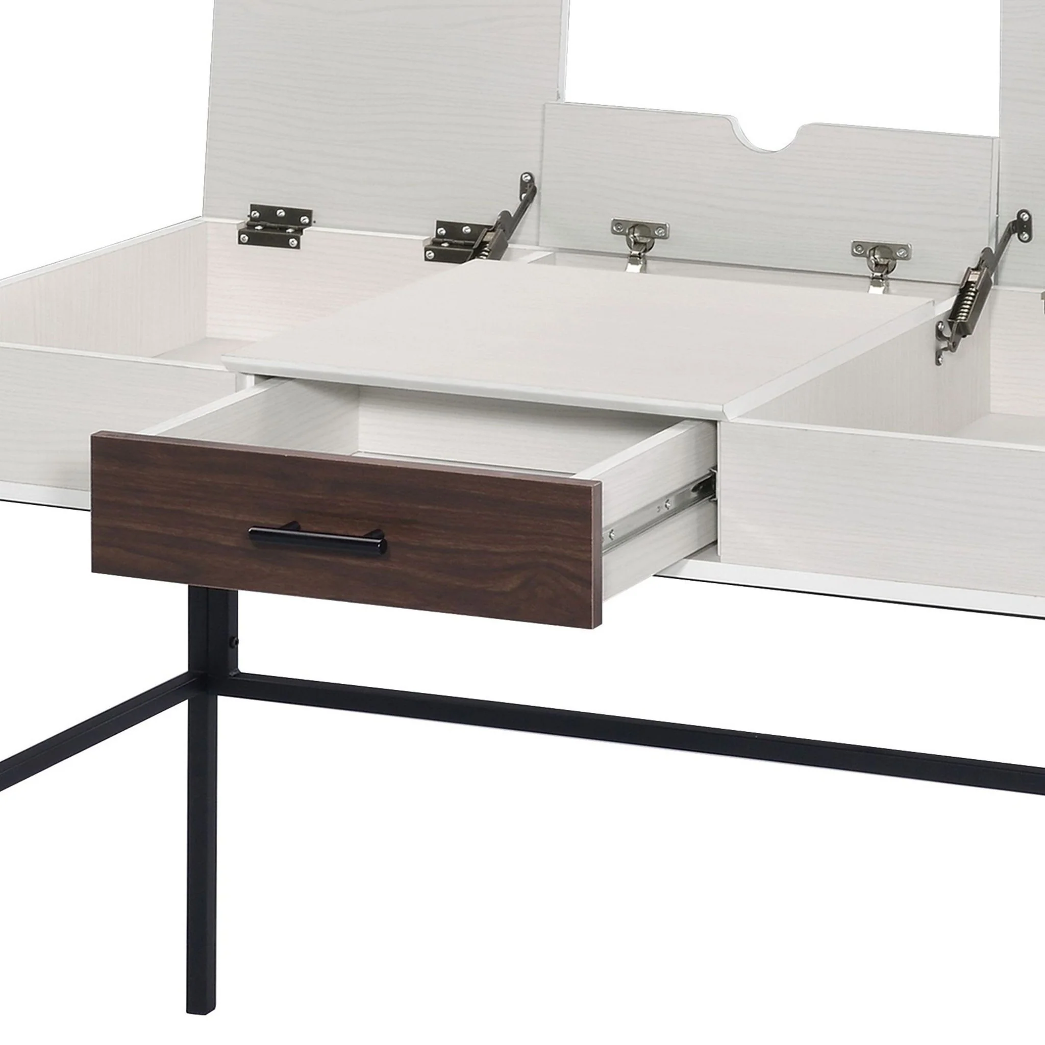 Verster - Writing Desk With USB - Black / Natural - Image 4
