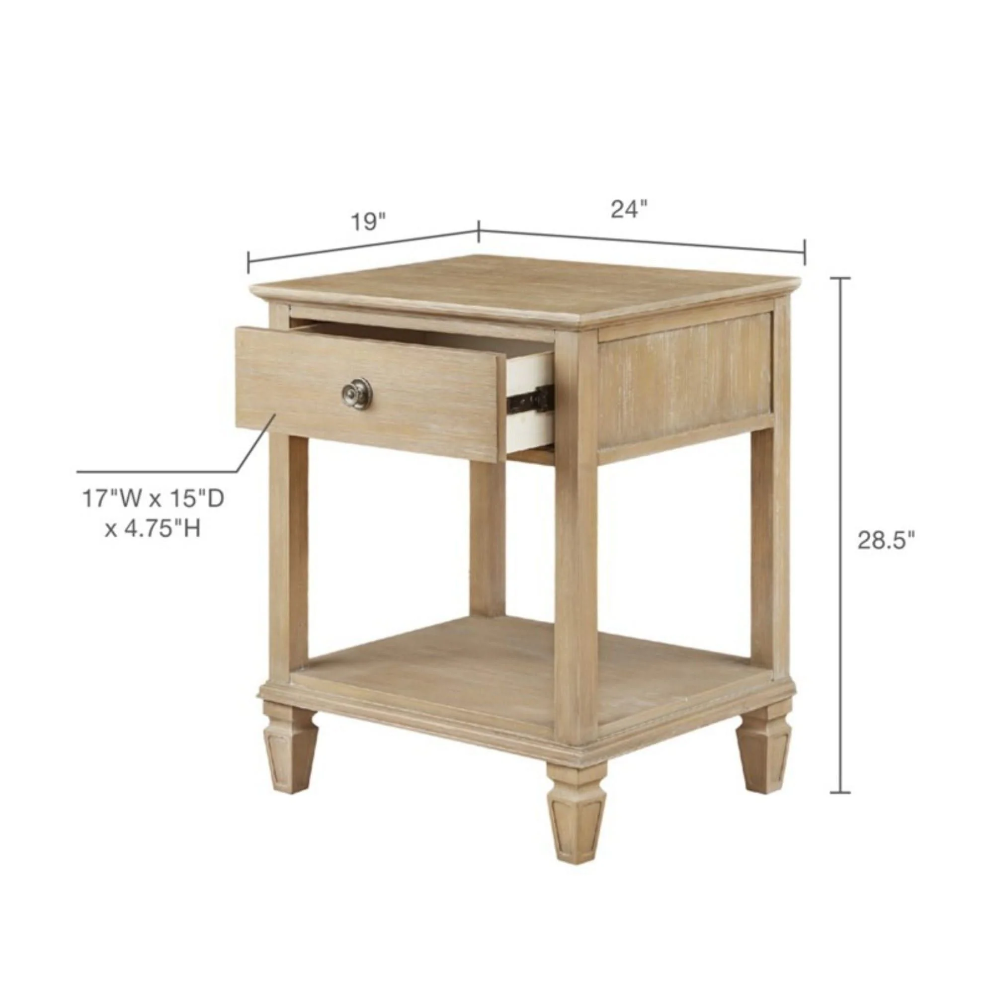 Victoria - Bedside Table With Drawer And Shelf - Image 10