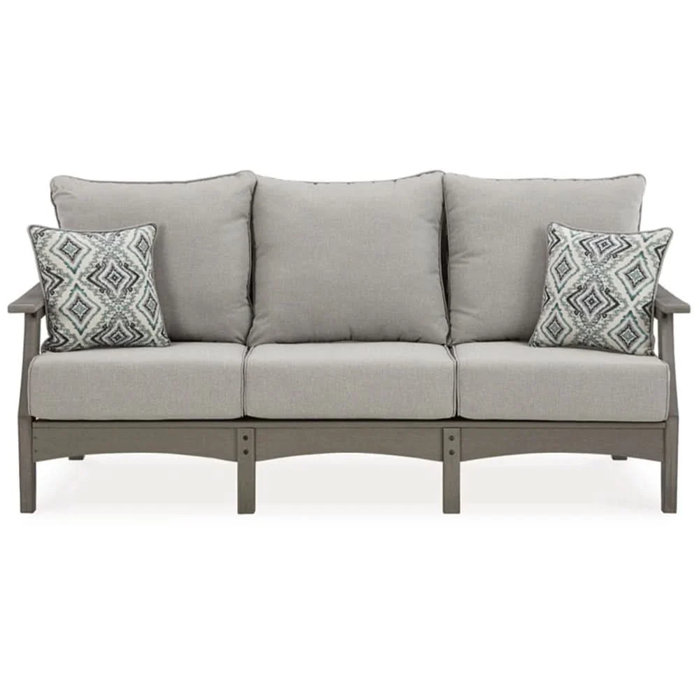 Visola Gray Outdoor Living Room Sofa and Loveseat Set with Nuvella Fabric - Image 5