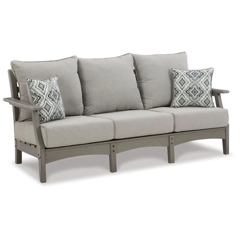 Visola Gray Outdoor Living Room Sofa and Loveseat Set with Nuvella Fabric - Image 7