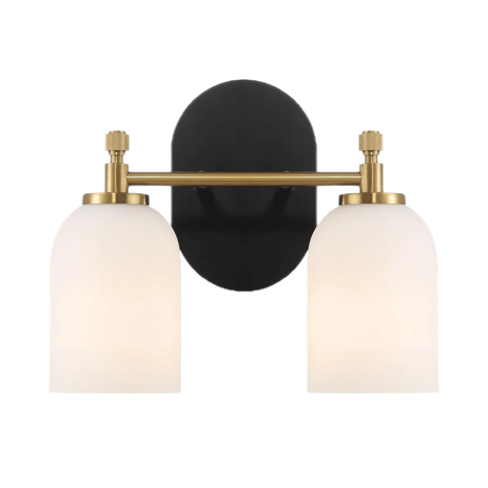 Vortex - 2 Lights Vanity In Style For Over Bathroom Mirror Wall Sconce - Black / Gold / White
