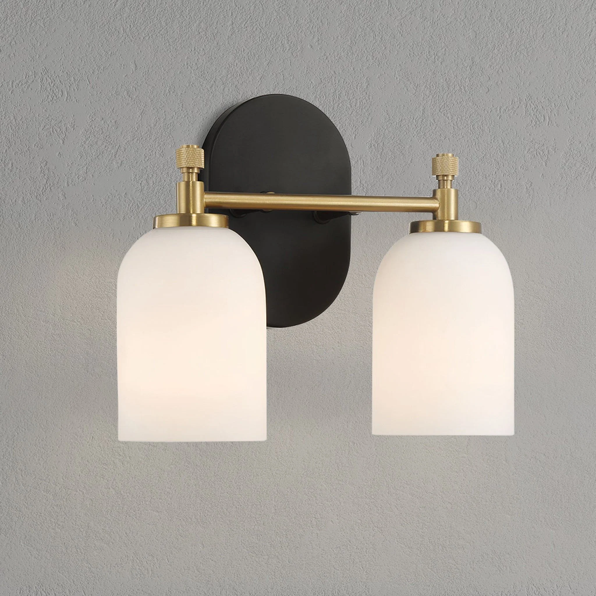 Vortex - 2 Lights Vanity In Style For Over Bathroom Mirror Wall Sconce - Black / Gold / White - Image 4