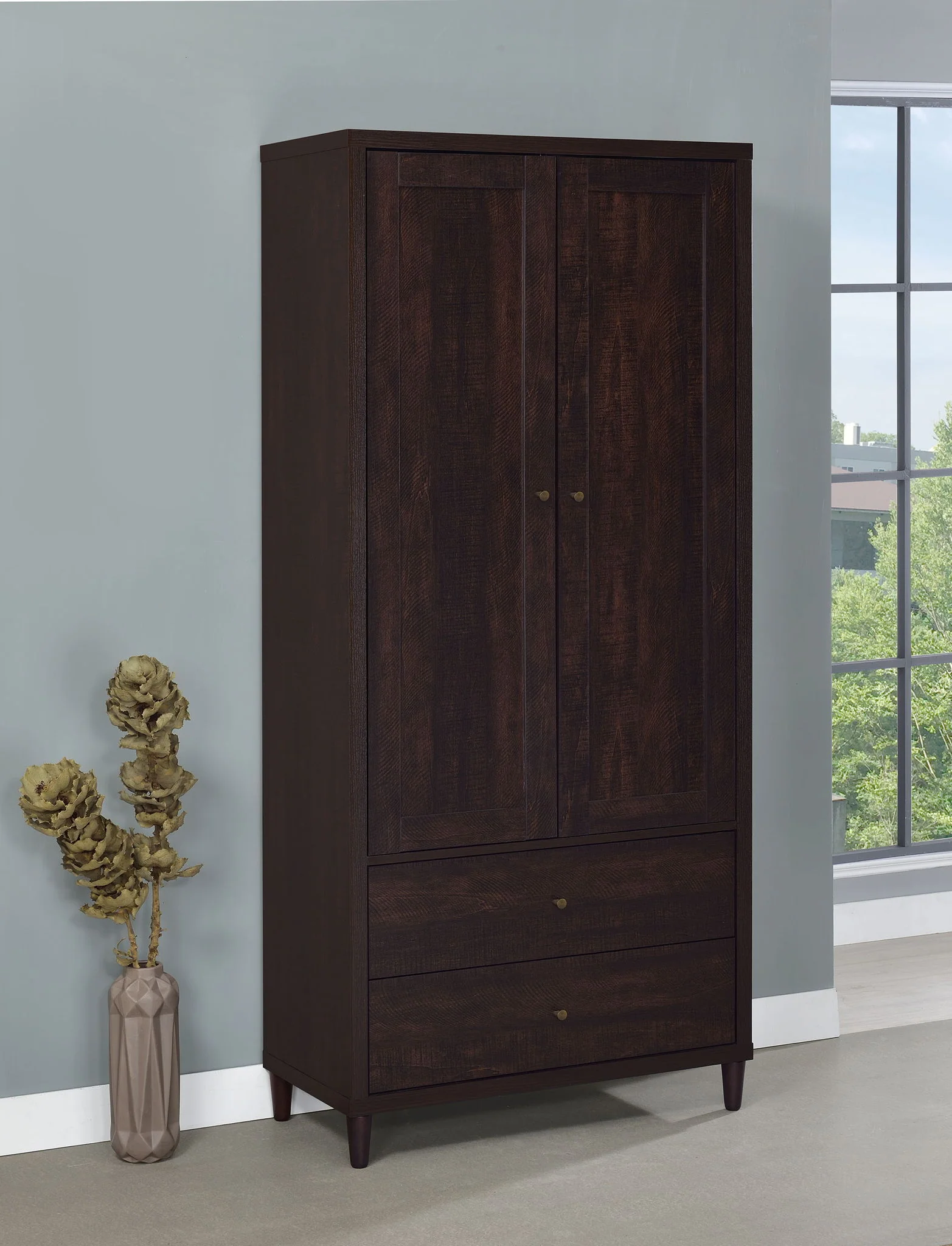 Wadeline 2-door Tall Accent Storage Cabinet Rustic Tobacco - Image 4
