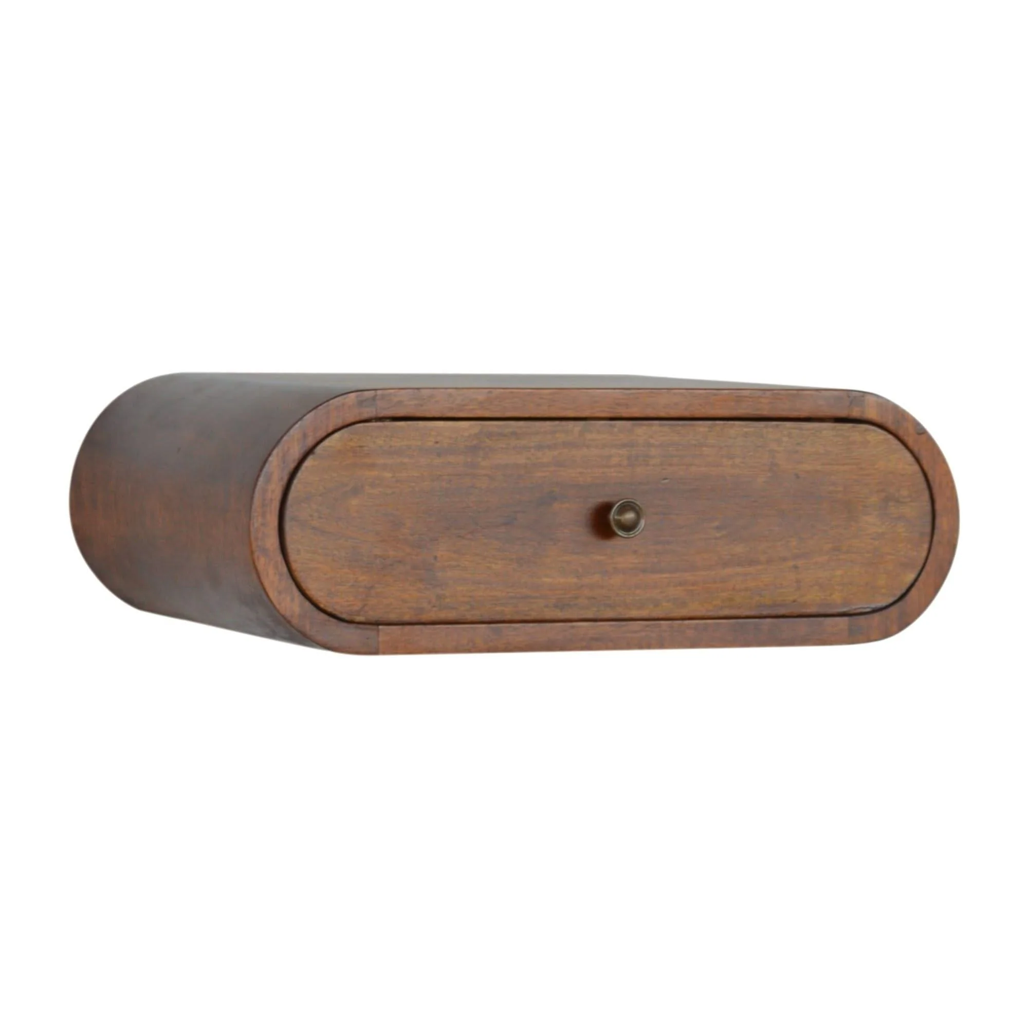 Wall Mounted Round Bedside Table - Chestnut - Image 3