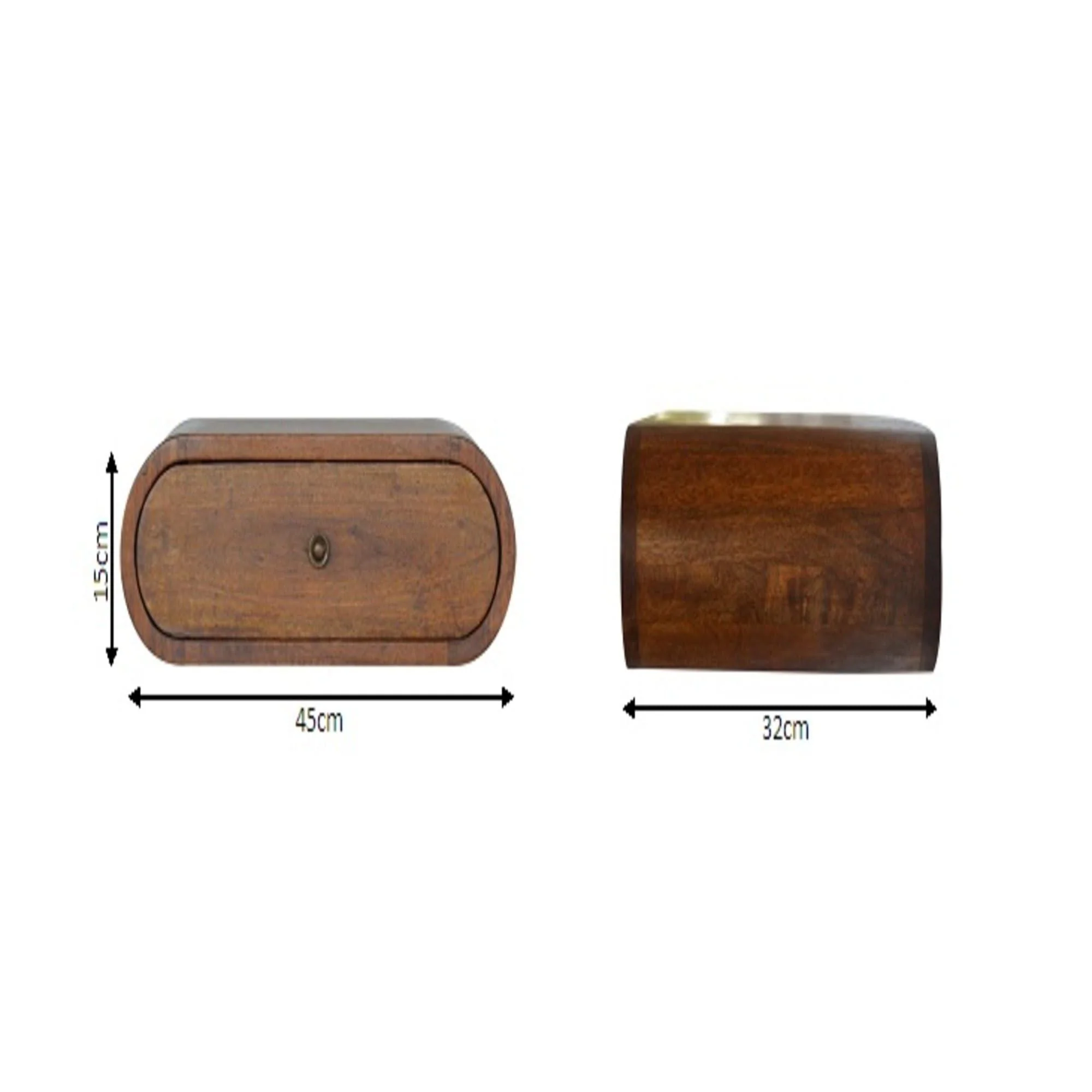 Wall Mounted Round Bedside Table - Chestnut - Image 4