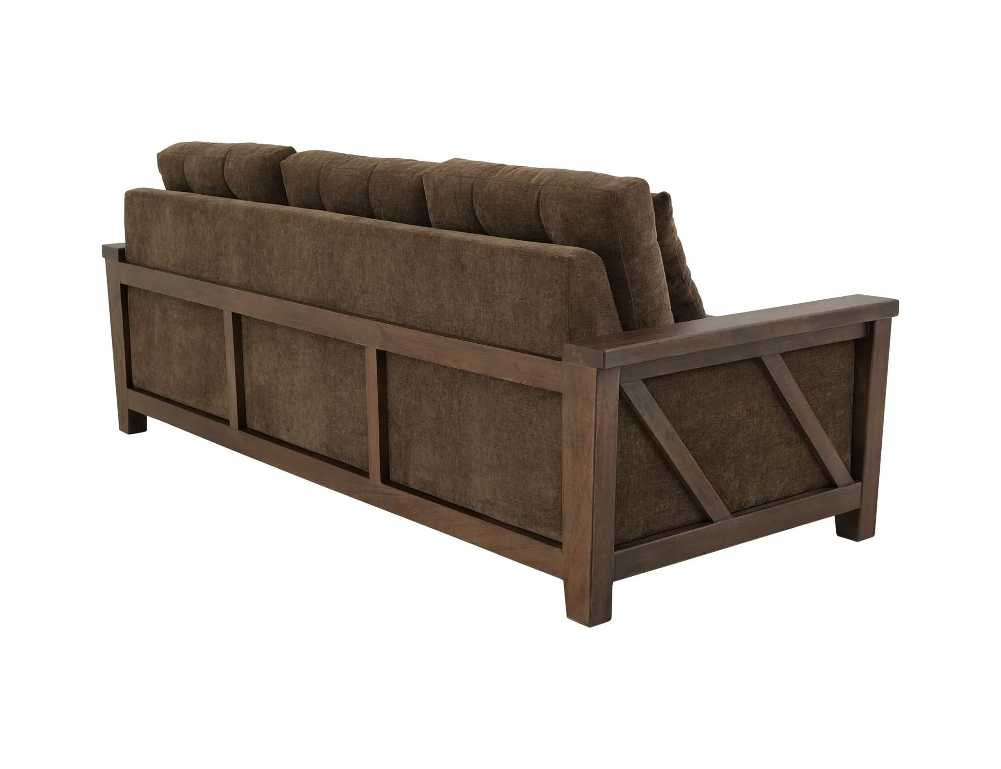 Walnut - Upholstered Sofa - Deep Forest Brown - Image 2