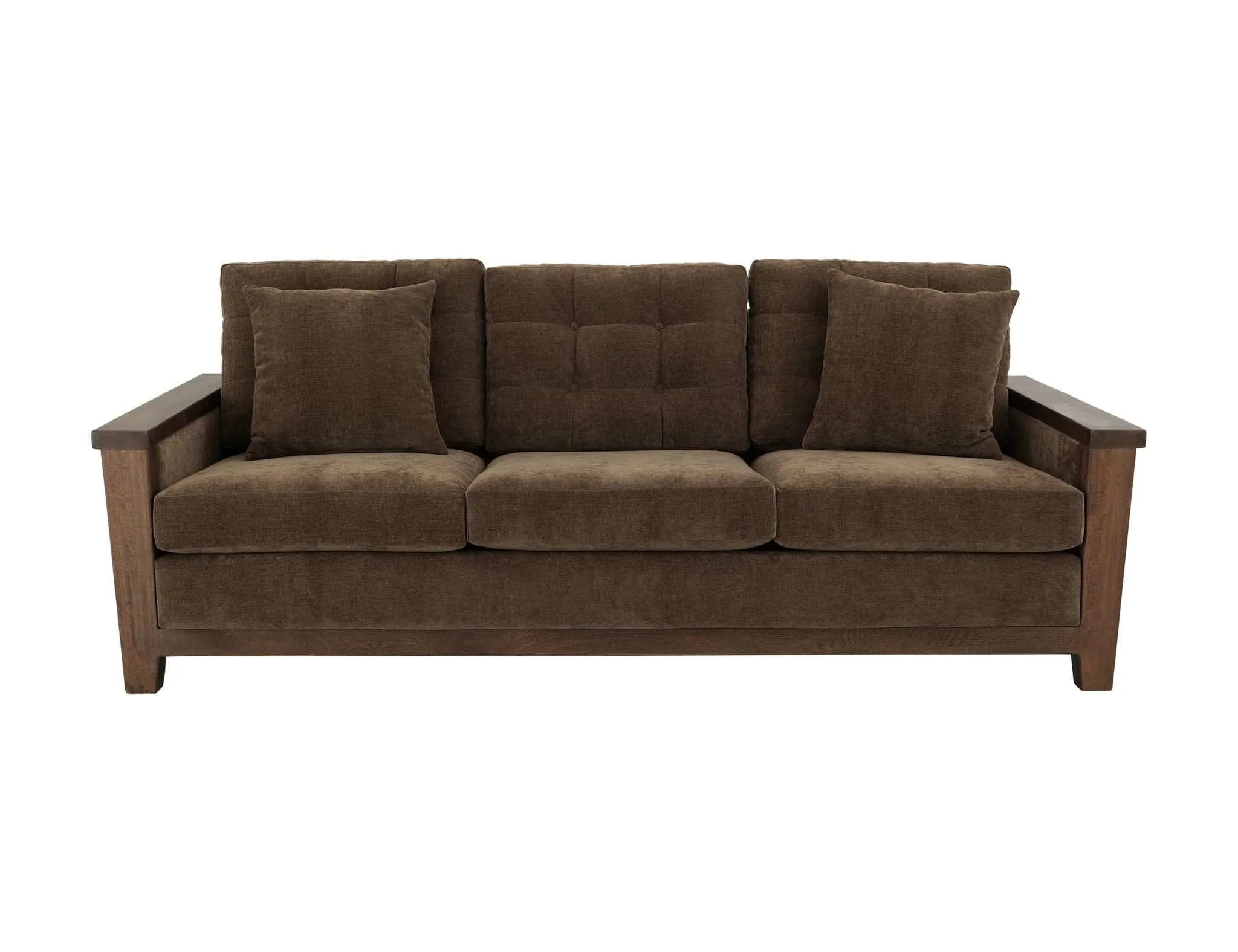 Walnut - Upholstered Sofa - Deep Forest Brown - Image 4
