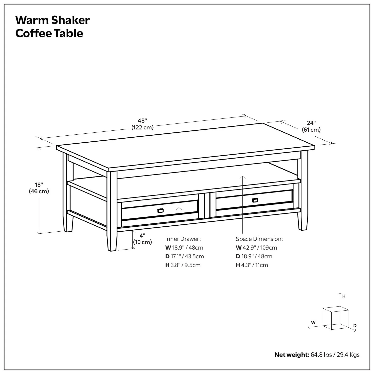 Warm Shaker - Coffee Table With Functional Storage - Image 8
