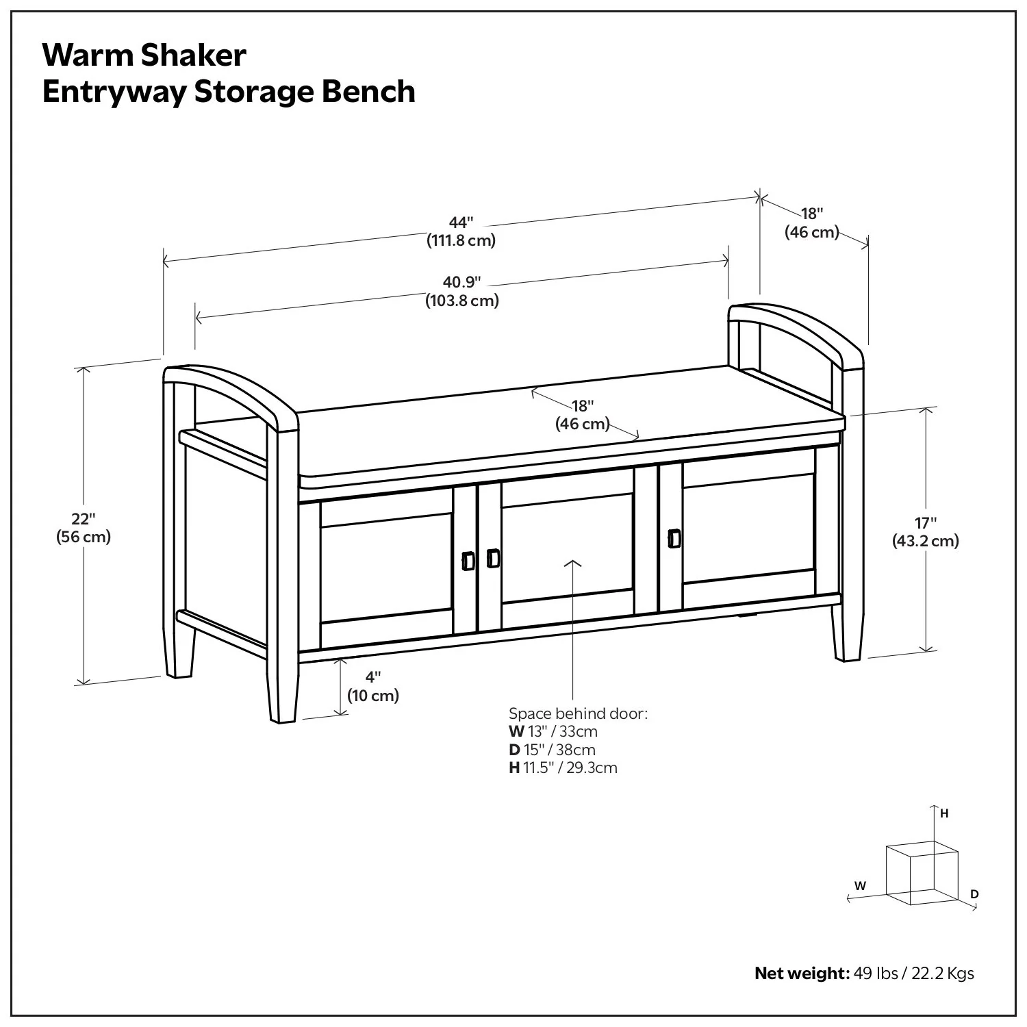 Warm Shaker - Handcrafted Entryway Storage Bench - Image 10