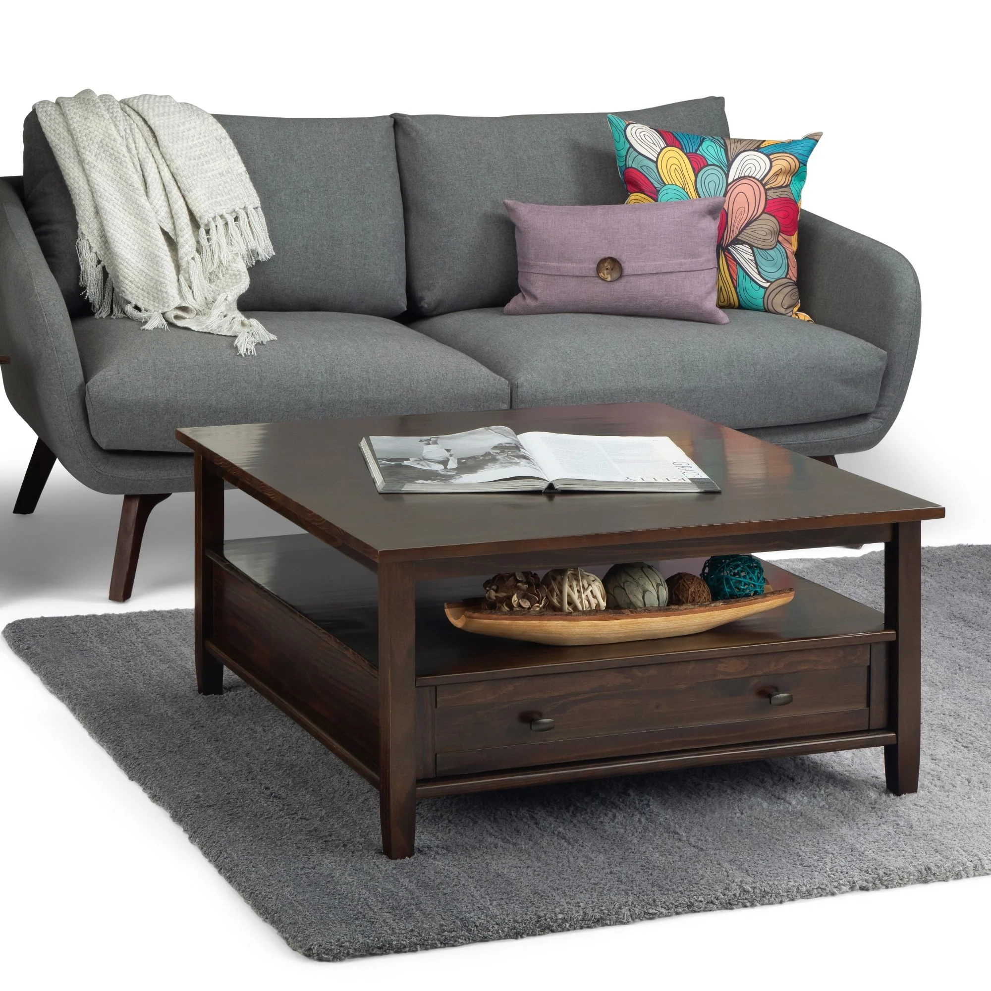Warm Shaker - Square Coffee Table - Tobacco Brown - Image 4