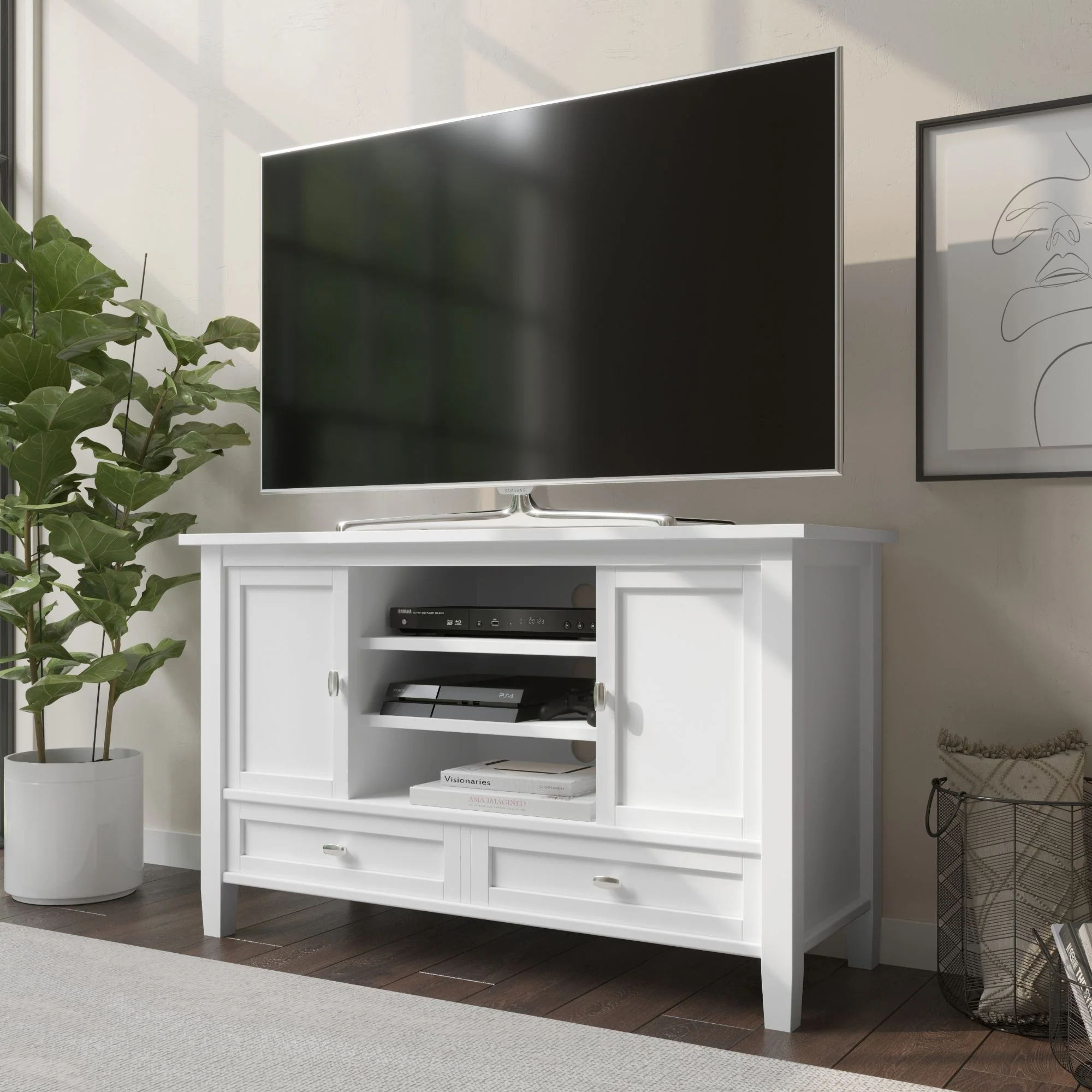 Warm Shaker - Transitional Style TV Media Stand - Image 5