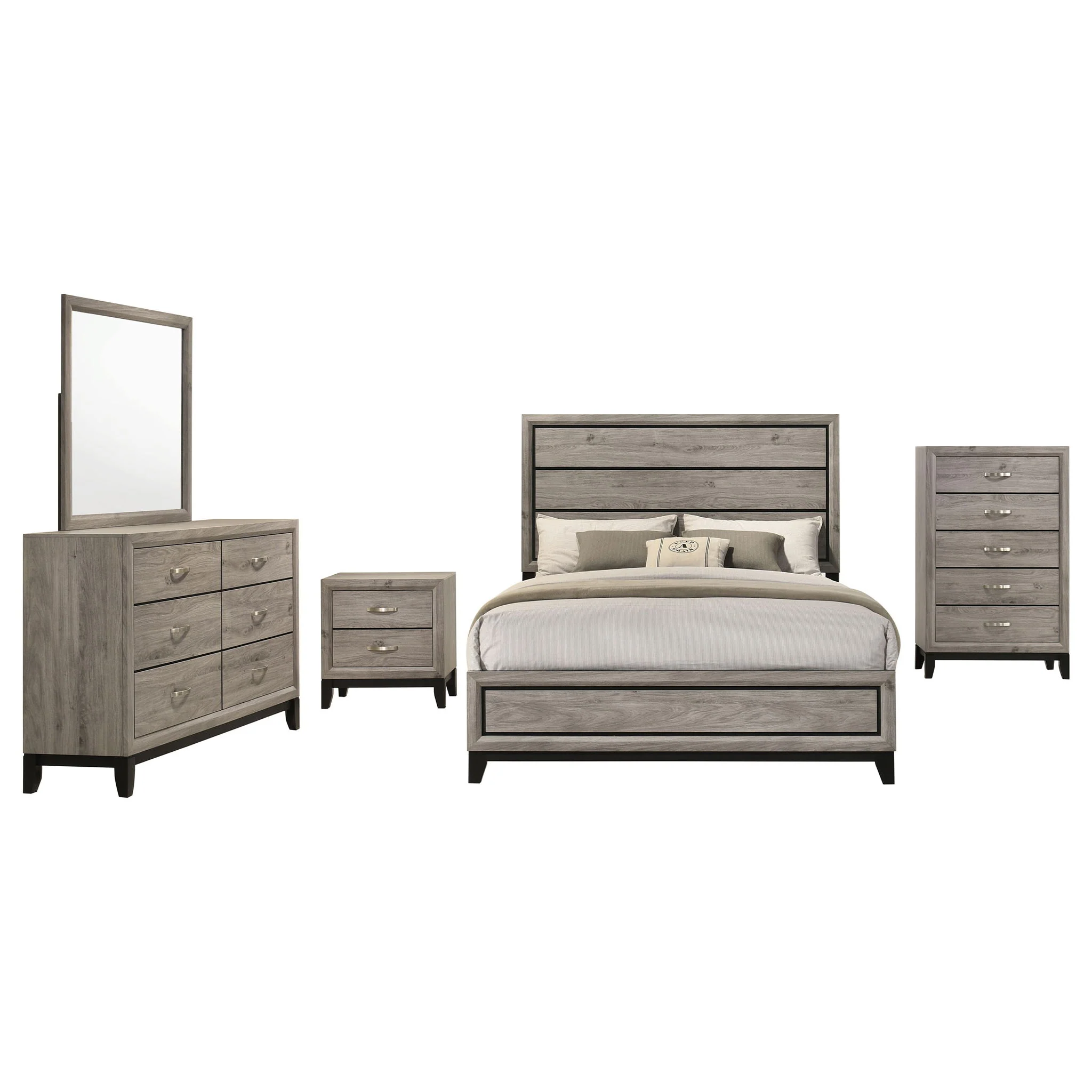 Watson Five-piece Full Bedroom Set Light Taupe - Image 2