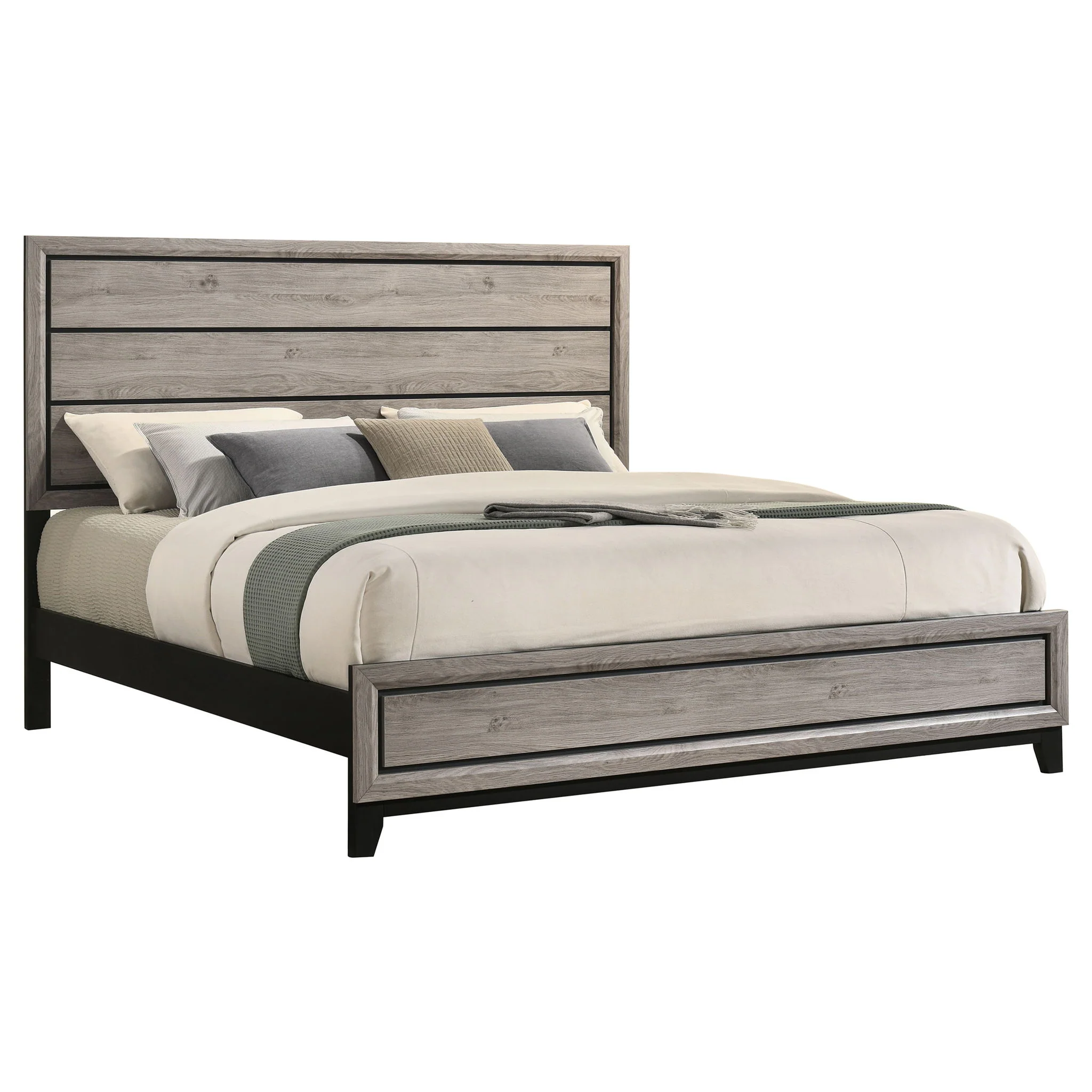 Watson Wood Eastern King Panel Bed Light Taupe - Image 4
